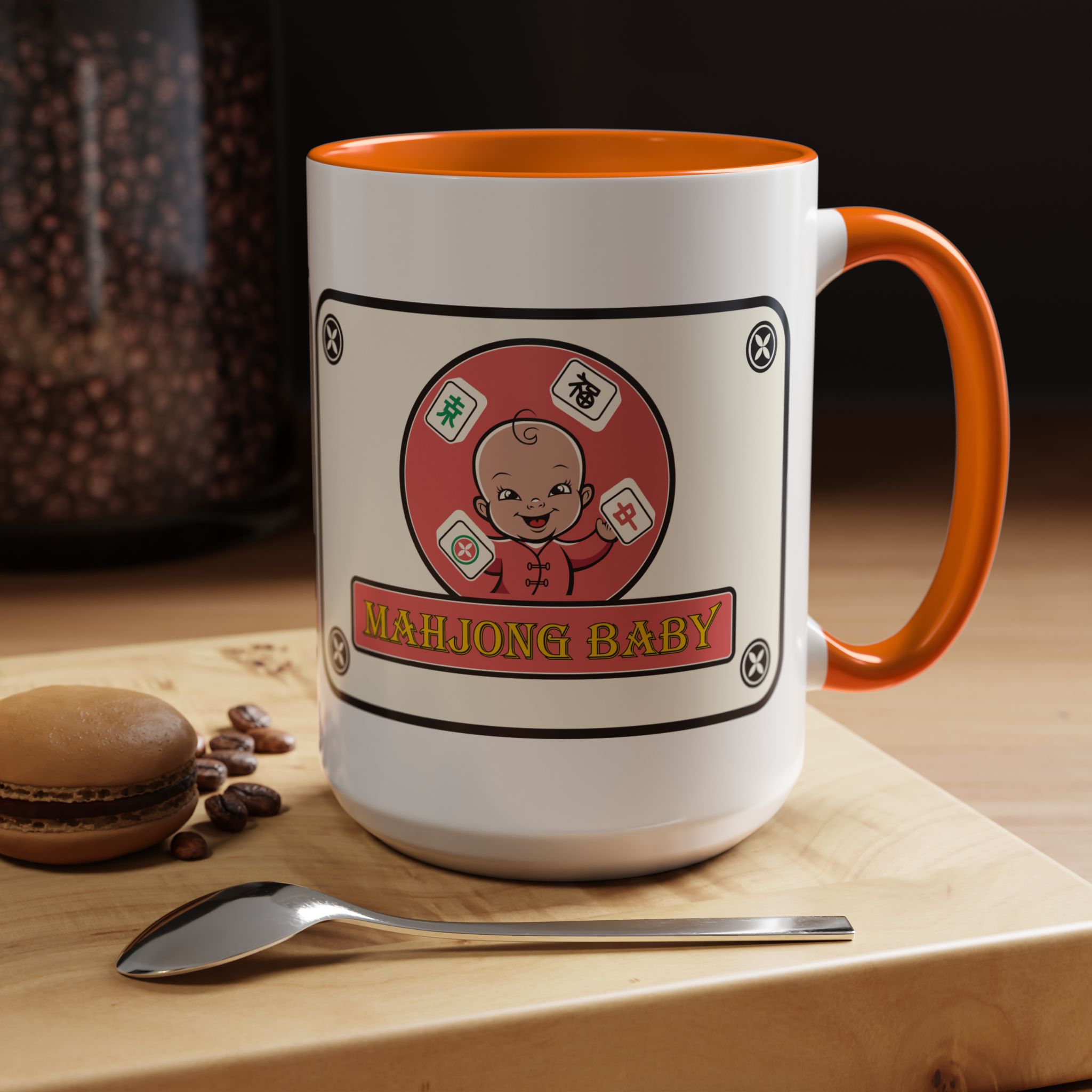 Mahjong Baby Accent Coffee Mug | Retro Ceramic Cup (11oz & 15oz) - Image 83