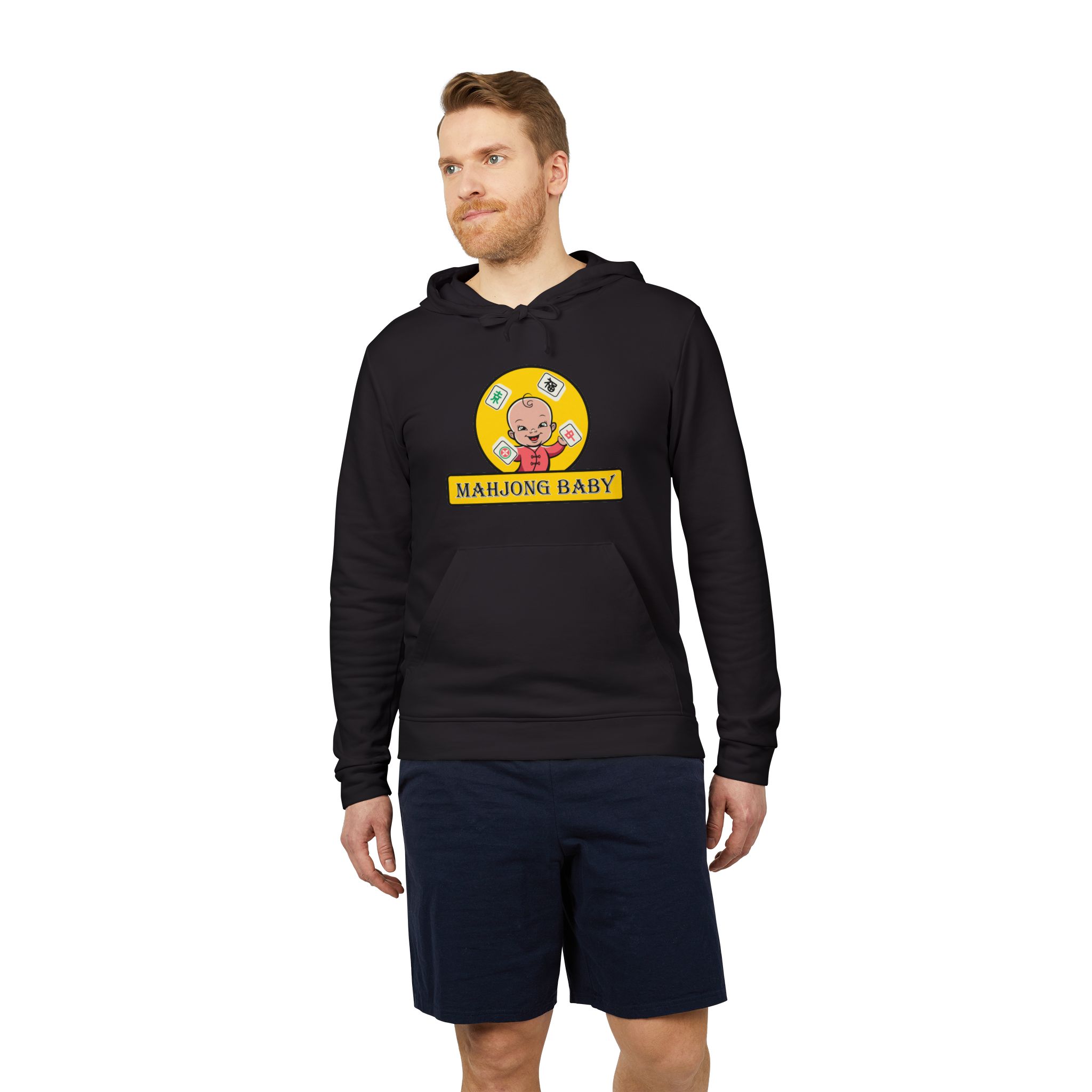 Mahjong Baby Hoodie | Cute Mahjong Graphic Pullover in Yellow - Image 42