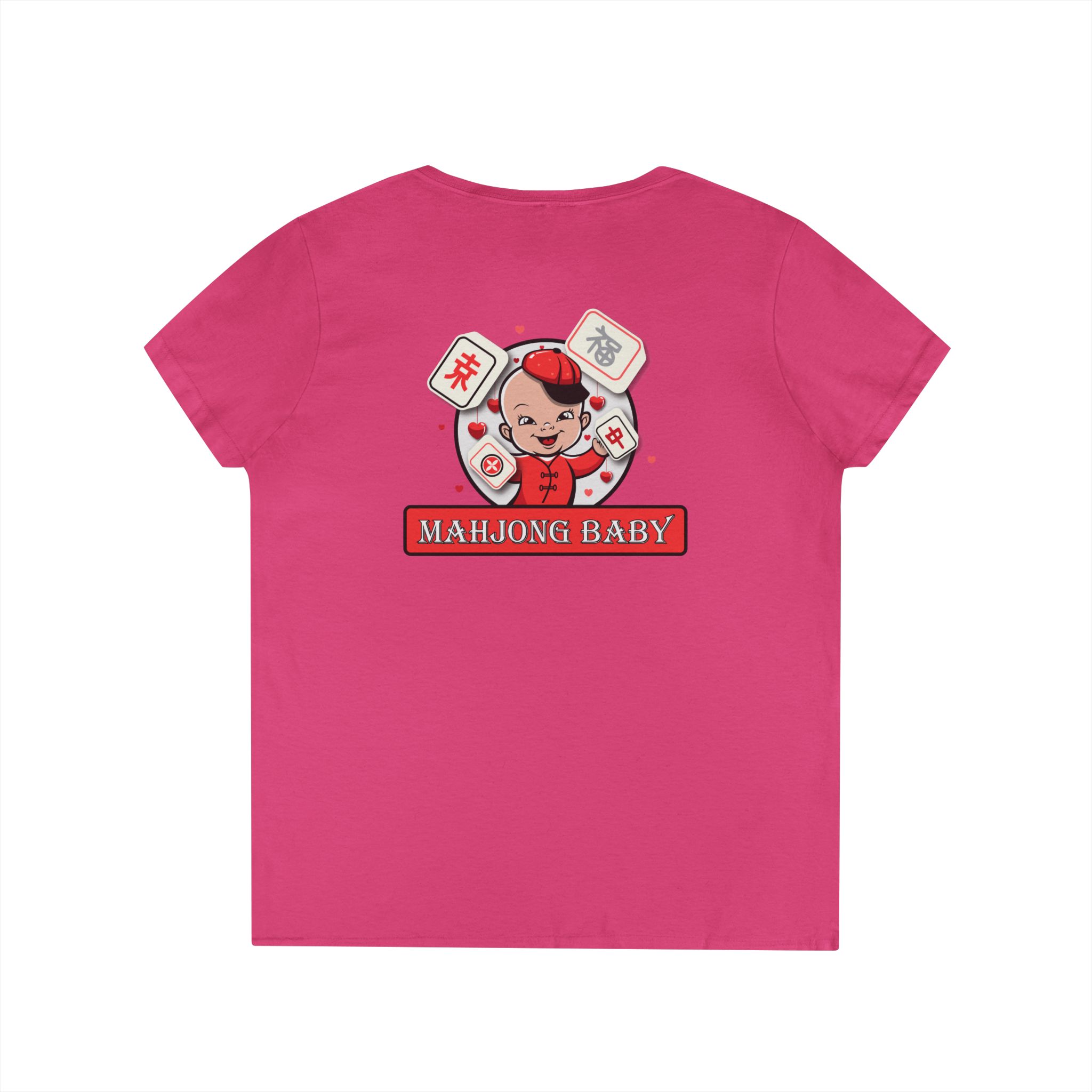 Thrown With Love Classic Mahjong Women’s V-Neck T-Shirt - Image 38