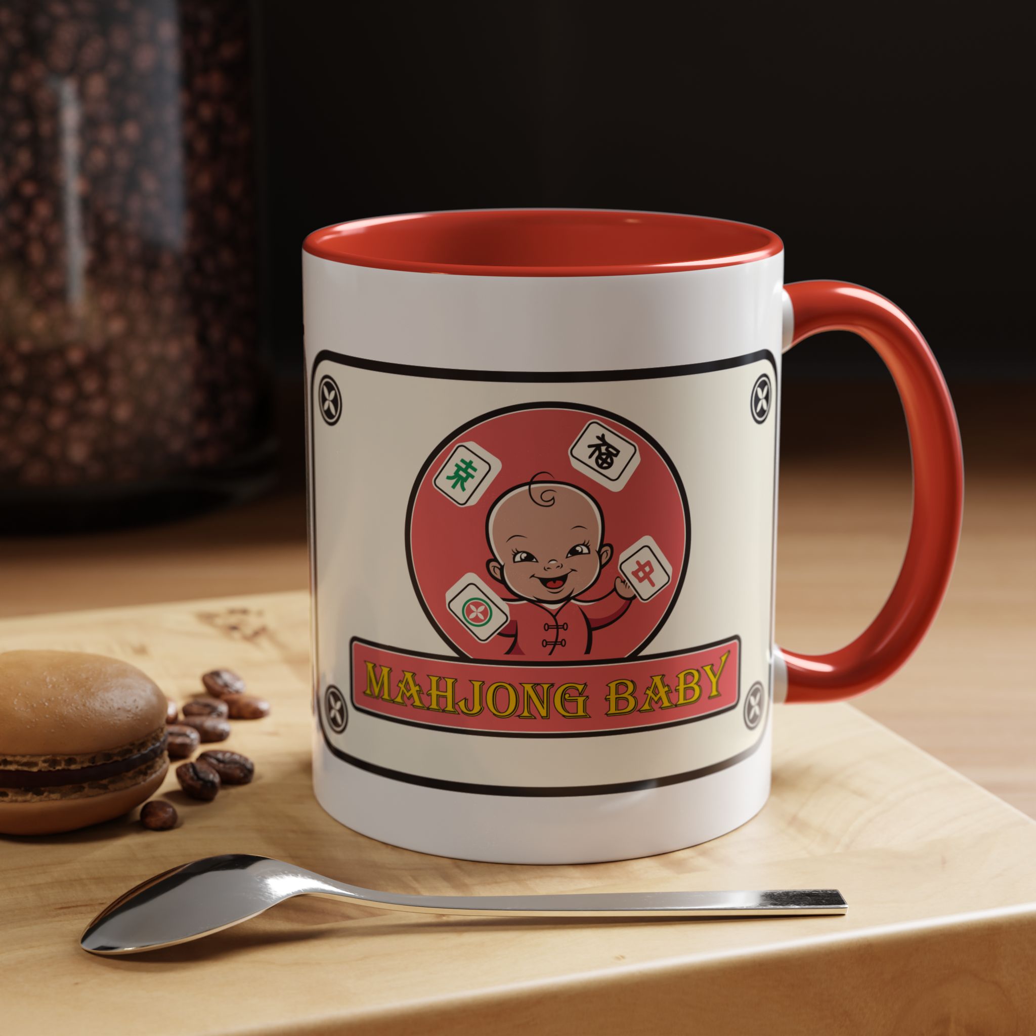 Mahjong Baby Accent Coffee Mug | Retro Ceramic Cup (11oz & 15oz) - Image 17