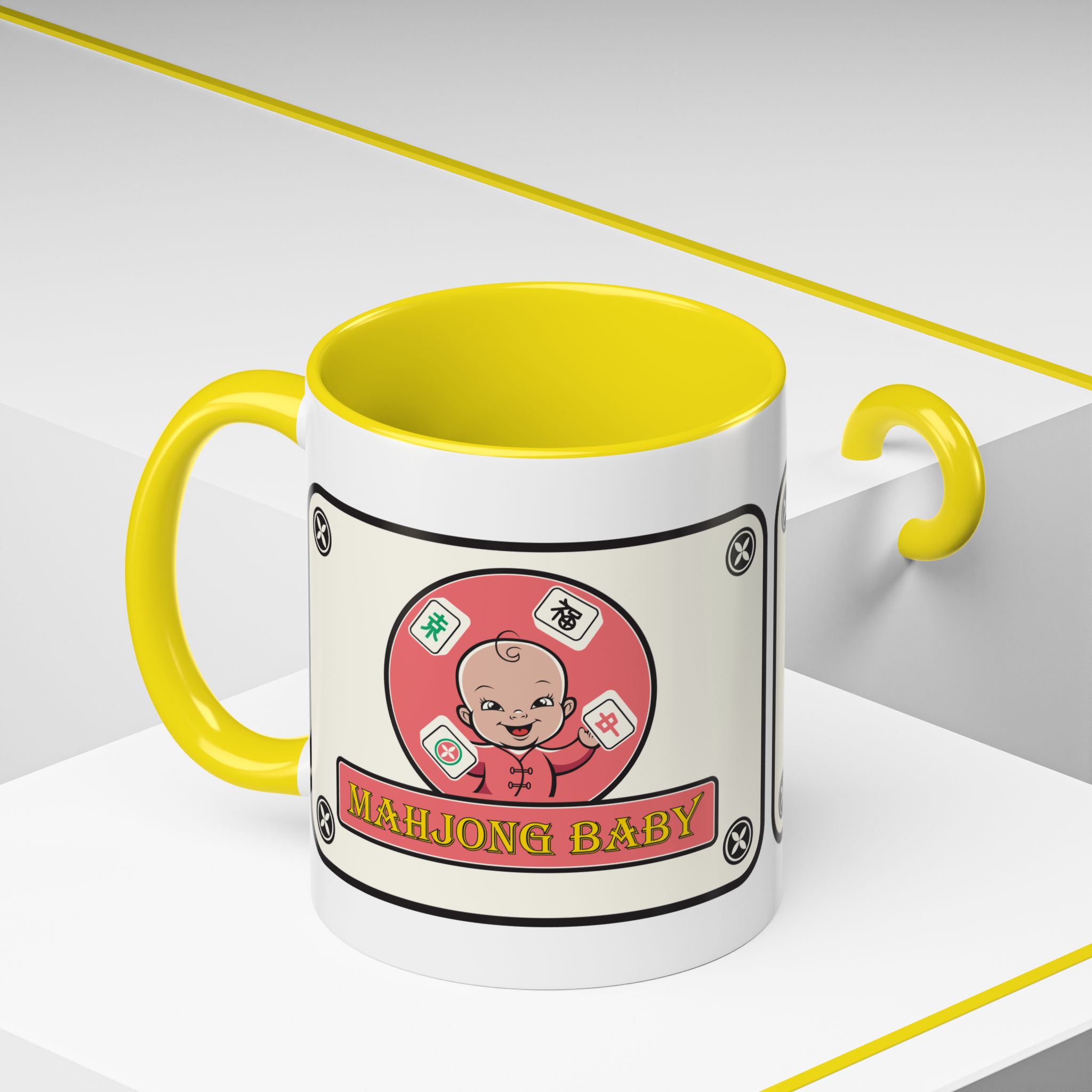 Mahjong Baby Accent Coffee Mug | Retro Ceramic Cup (11oz & 15oz) - Image 78