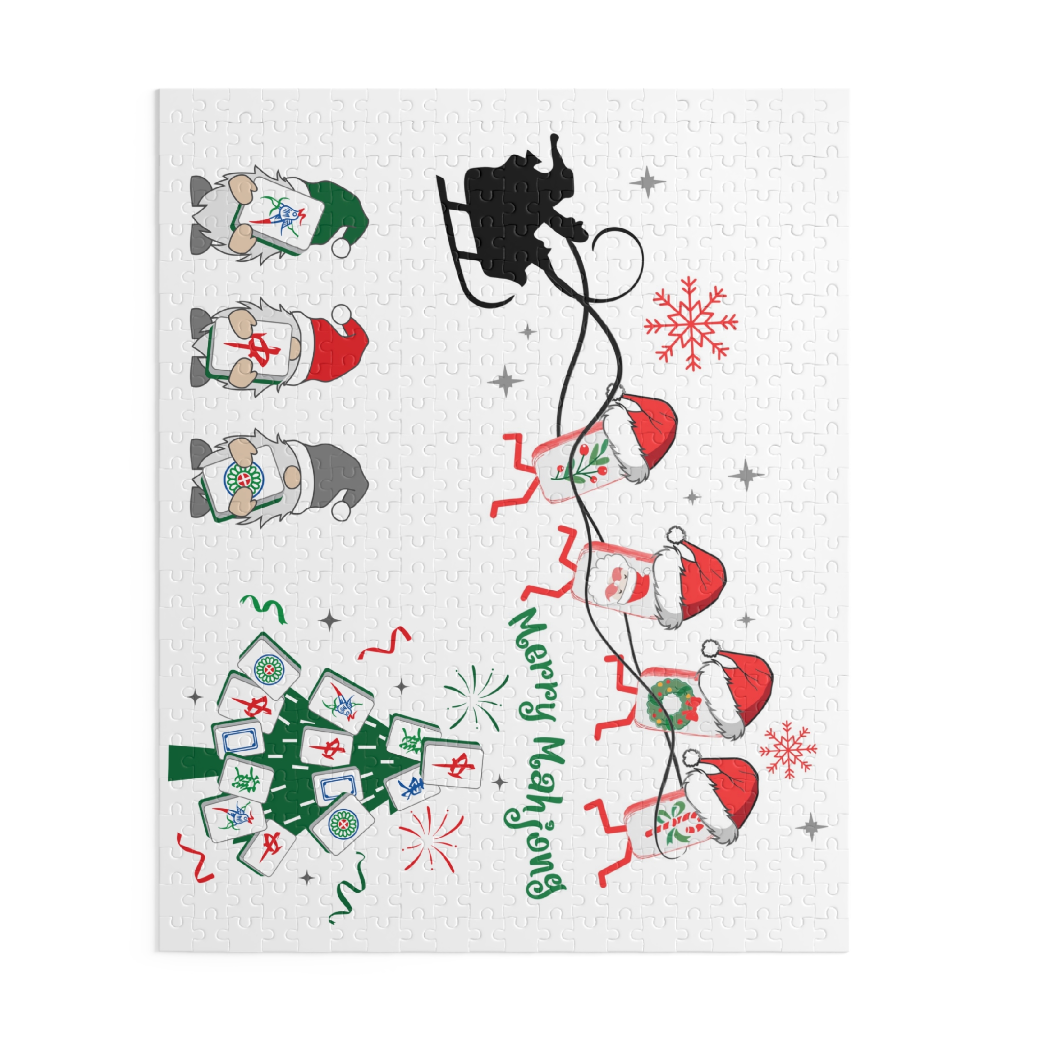 Merry Mahjong Christmas Puzzle | Holiday Mahjong Jigsaw (120, 252, 500 Pieces) - Image 10