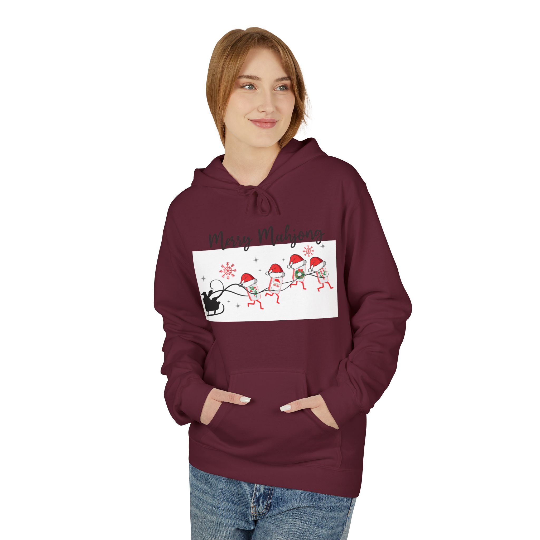 Merry Mahjong Christmas Hoodie | Festive Gnome Holiday Pullover - Image 39