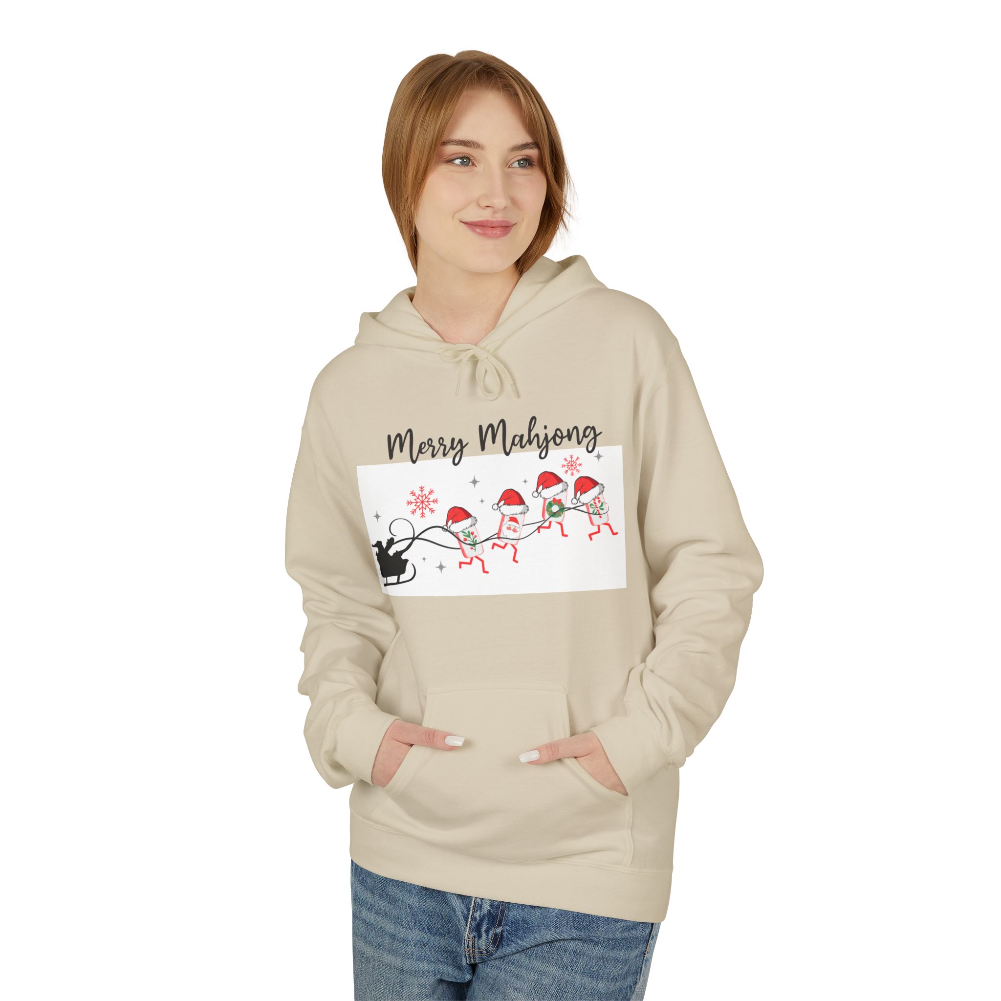 Merry Mahjong Christmas Hoodie | Festive Gnome Holiday Pullover - Image 19