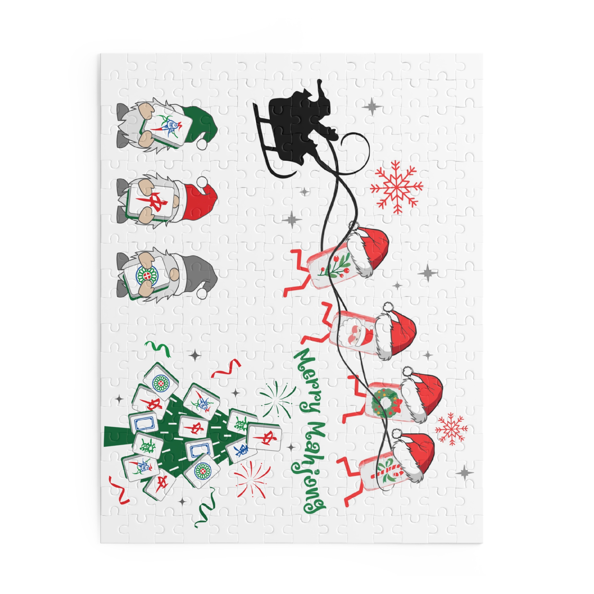 Merry Mahjong Christmas Puzzle | Holiday Mahjong Jigsaw (120, 252, 500 Pieces) - Image 2