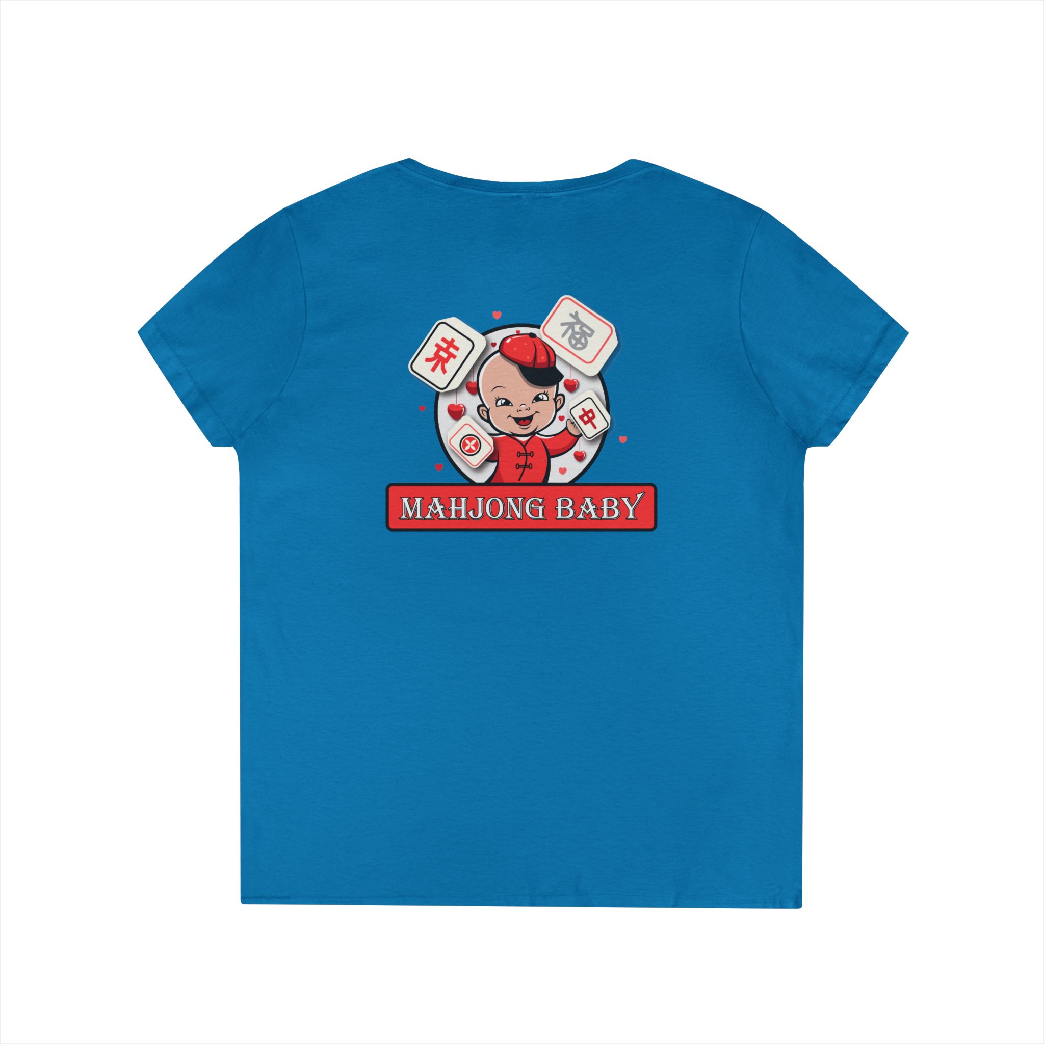 Thrown With Love Classic Mahjong Women’s V-Neck T-Shirt - Image 17