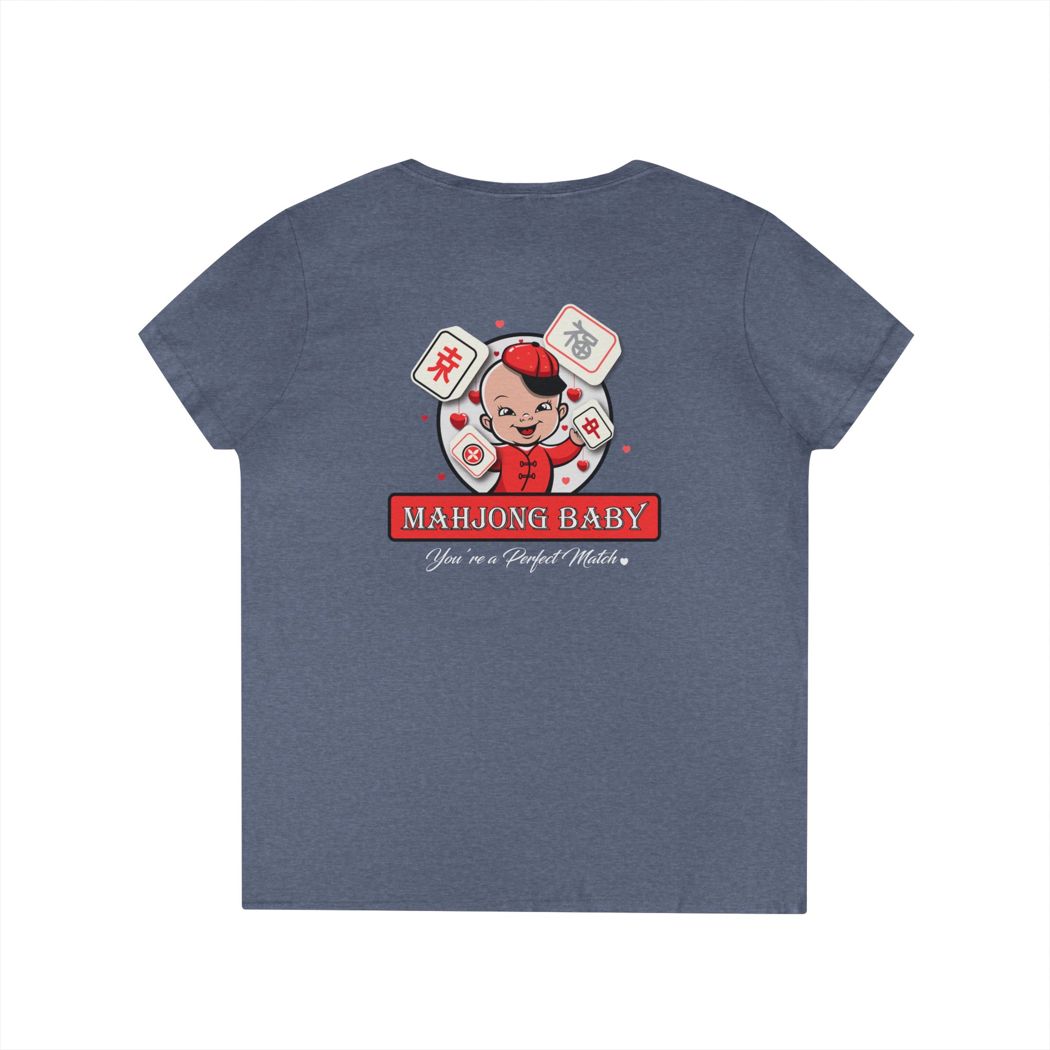 Thrown With Love Classic Mahjong Women’s V-Neck T-Shirt - Image 29