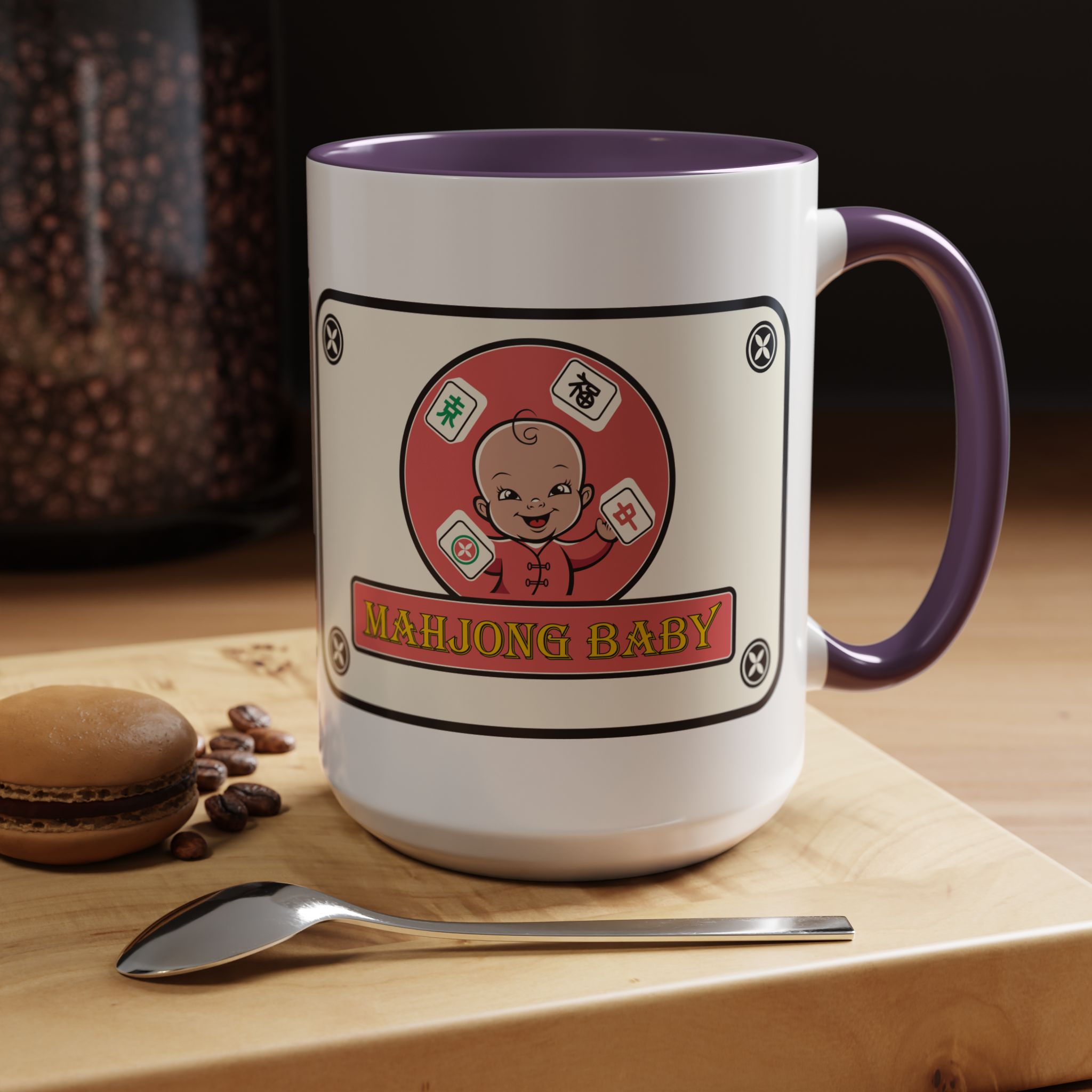 Mahjong Baby Accent Coffee Mug | Retro Ceramic Cup (11oz & 15oz) - Image 89