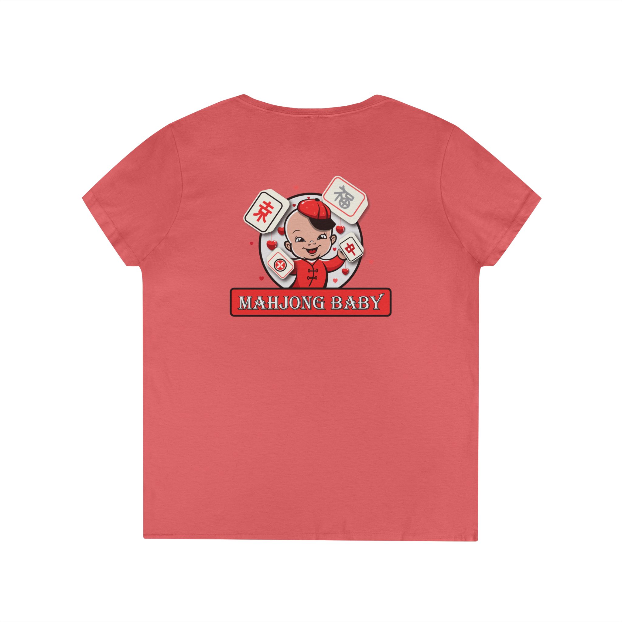 Thrown With Love Classic Mahjong Women’s V-Neck T-Shirt - Image 5