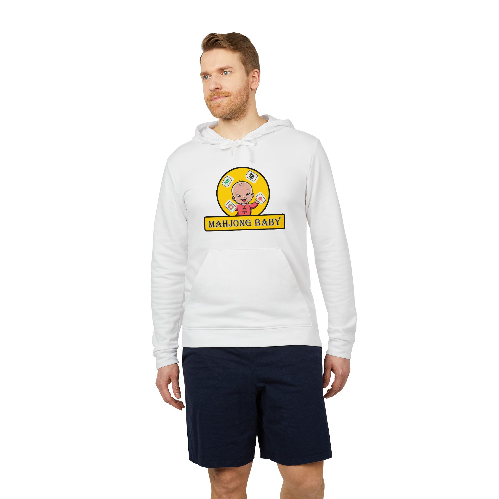 Mahjong Baby Hoodie | Cute Mahjong Graphic Pullover in Yellow - Image 7