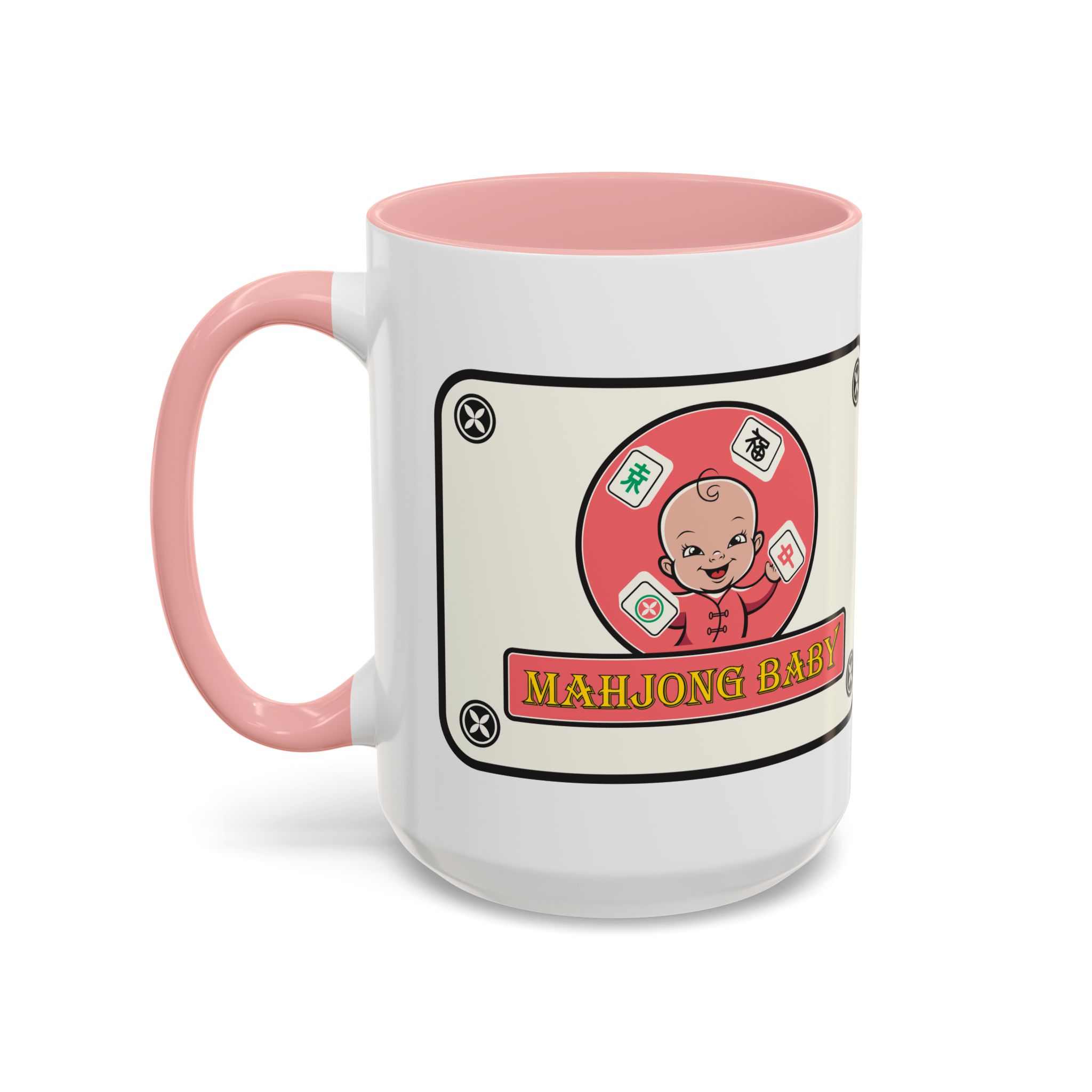 Mahjong Baby Accent Coffee Mug | Retro Ceramic Cup (11oz & 15oz) - Image 45