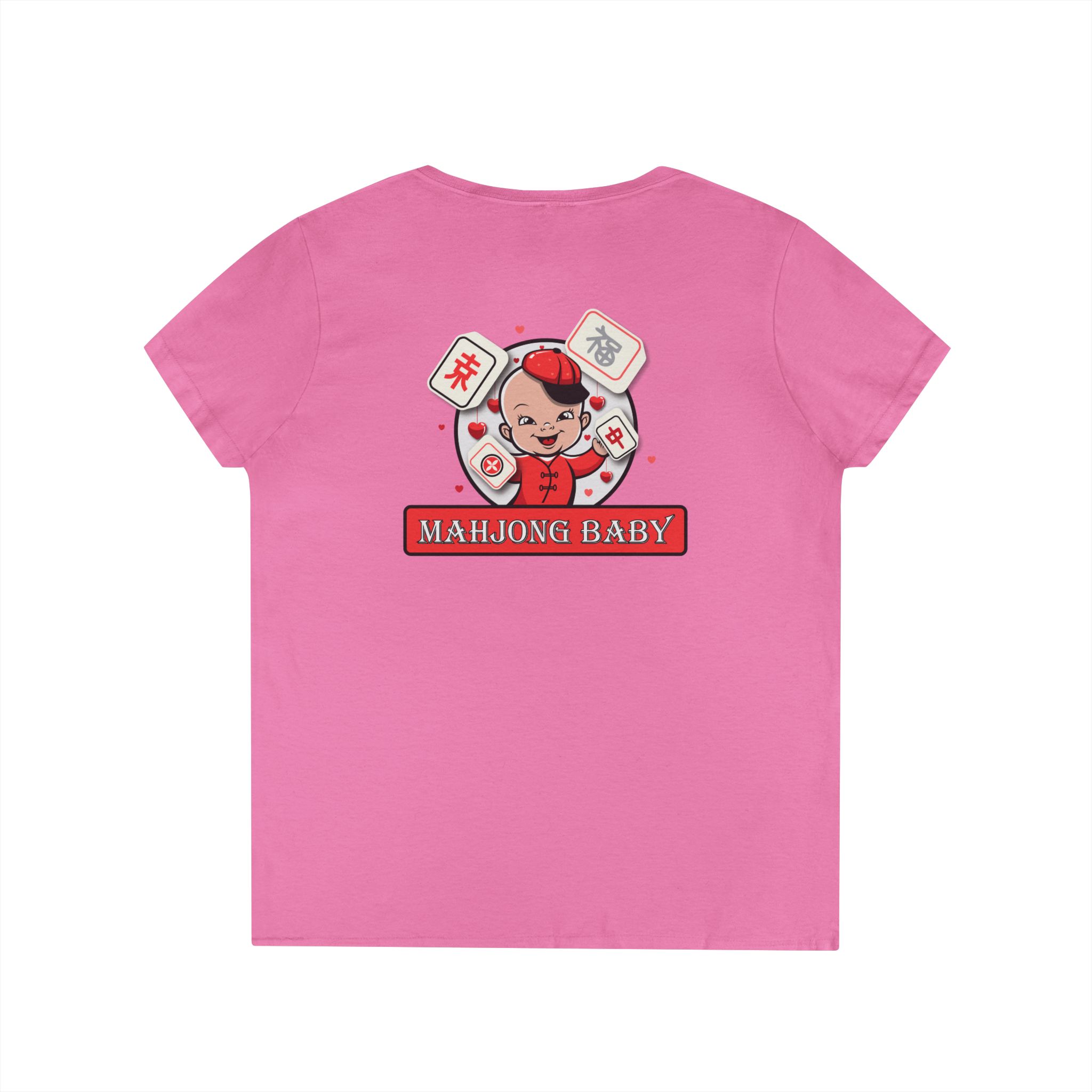 Thrown With Love Classic Mahjong Women’s V-Neck T-Shirt - Image 35