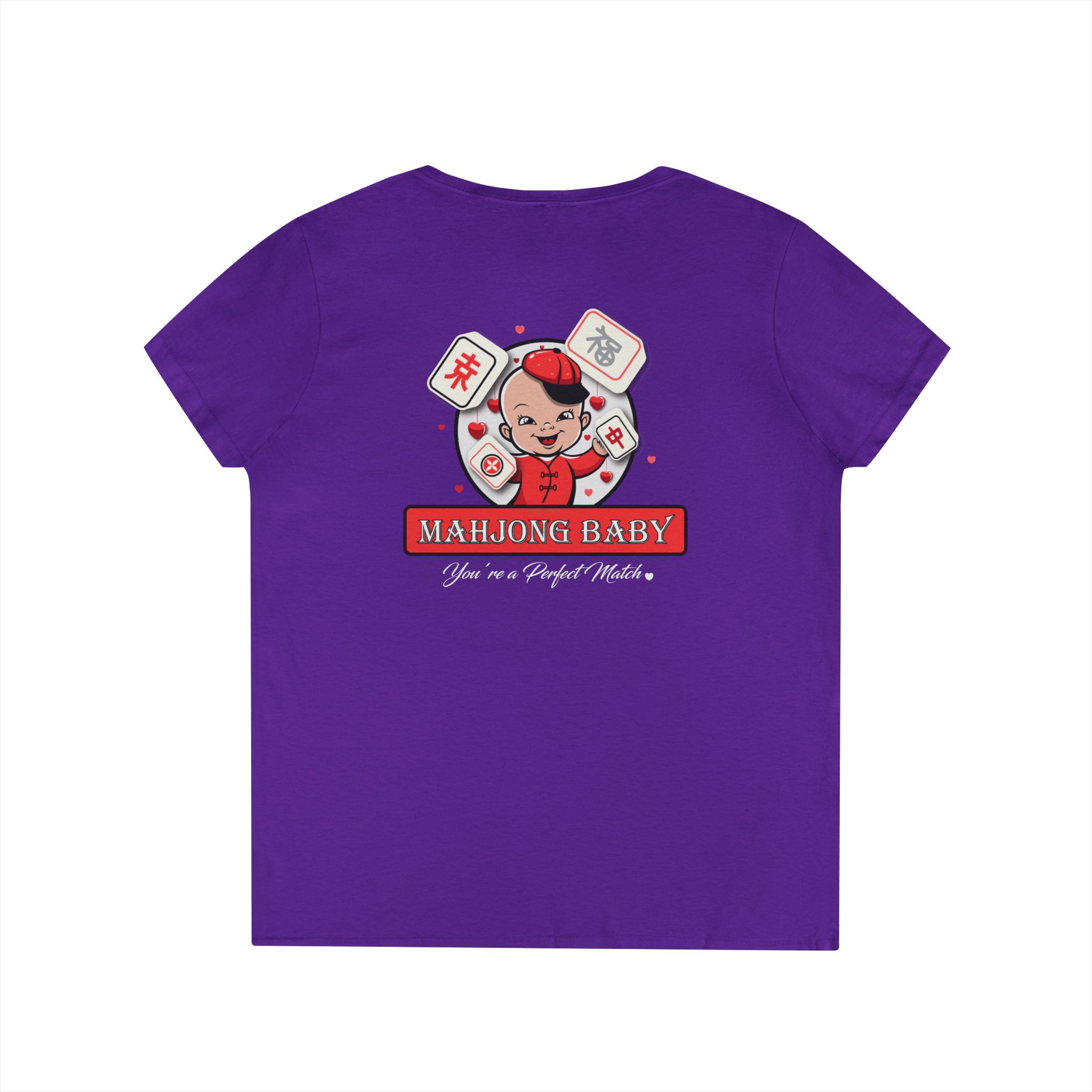 Thrown With Love Classic Mahjong Women’s V-Neck T-Shirt - Image 32