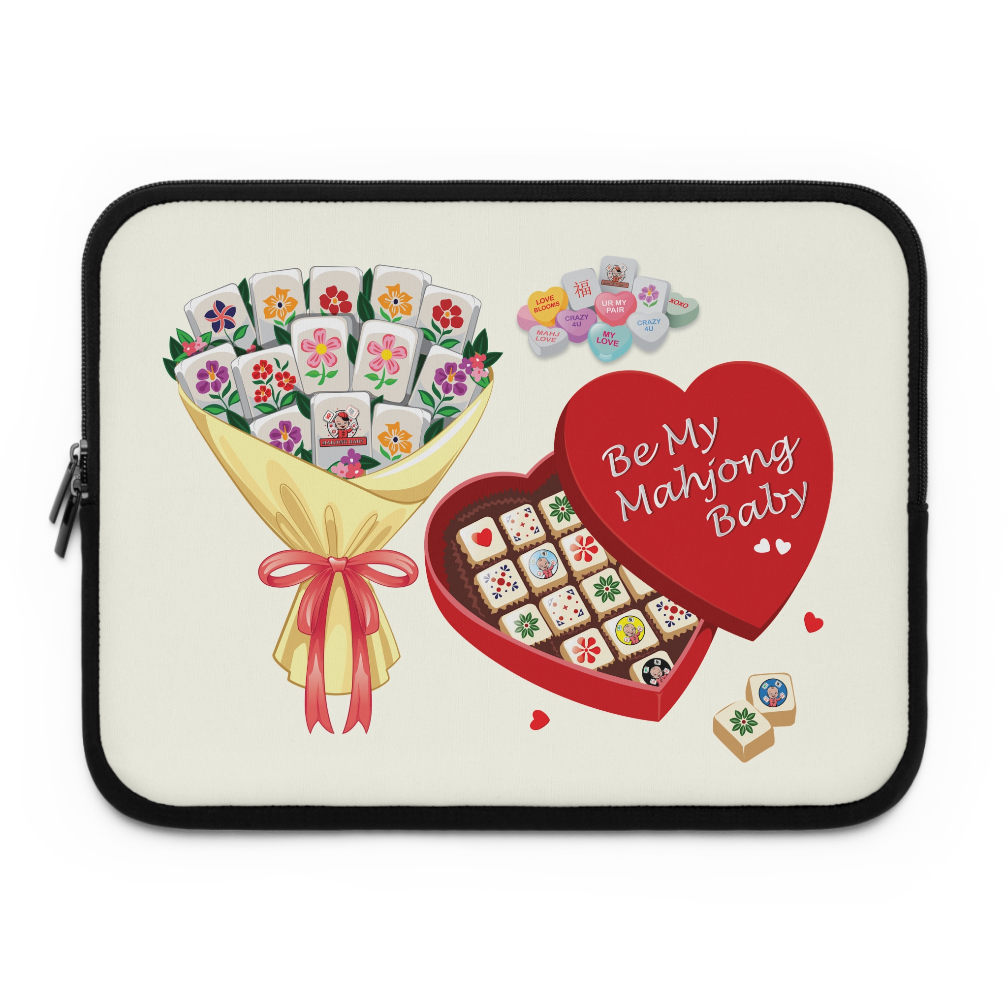 💕 “Be My Mahjong Baby” Laptop Sleeve — Playful Mahjong Valentine Tech Case - Image 9