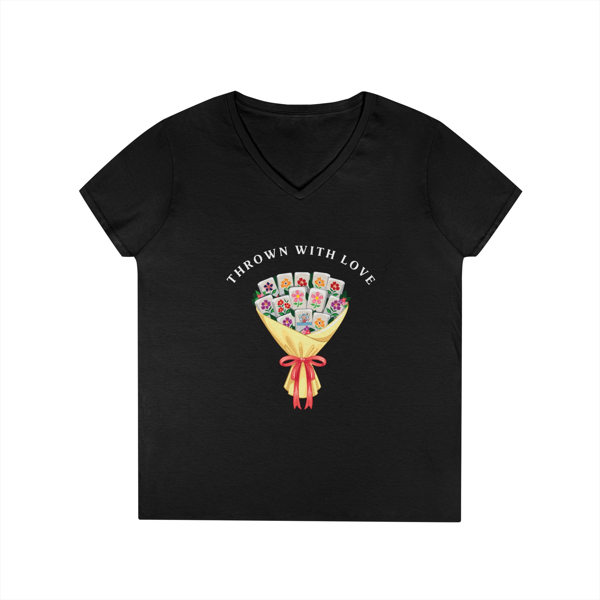 Thrown With Love Classic Mahjong Women’s V-Neck T-Shirt - Image 7