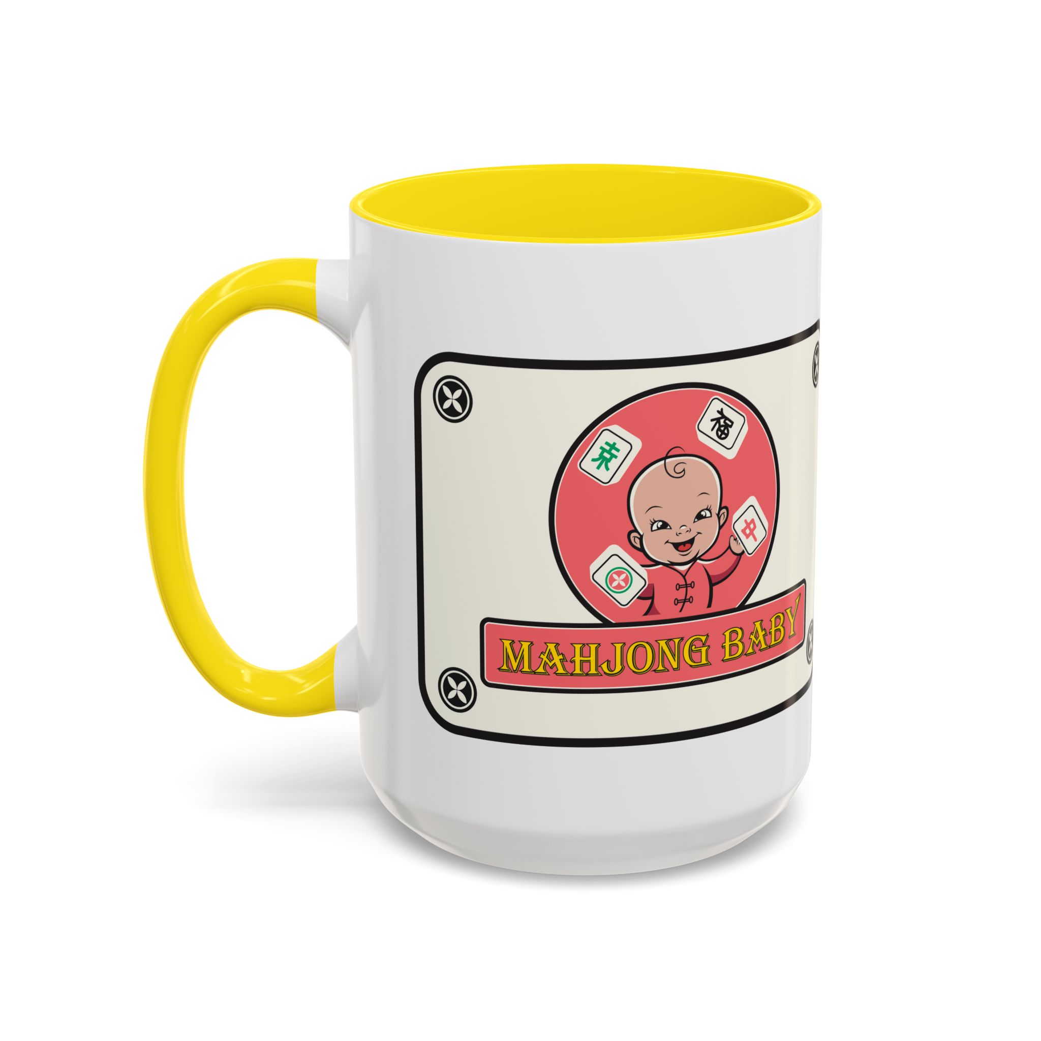 Mahjong Baby Accent Coffee Mug | Retro Ceramic Cup (11oz & 15oz) - Image 93