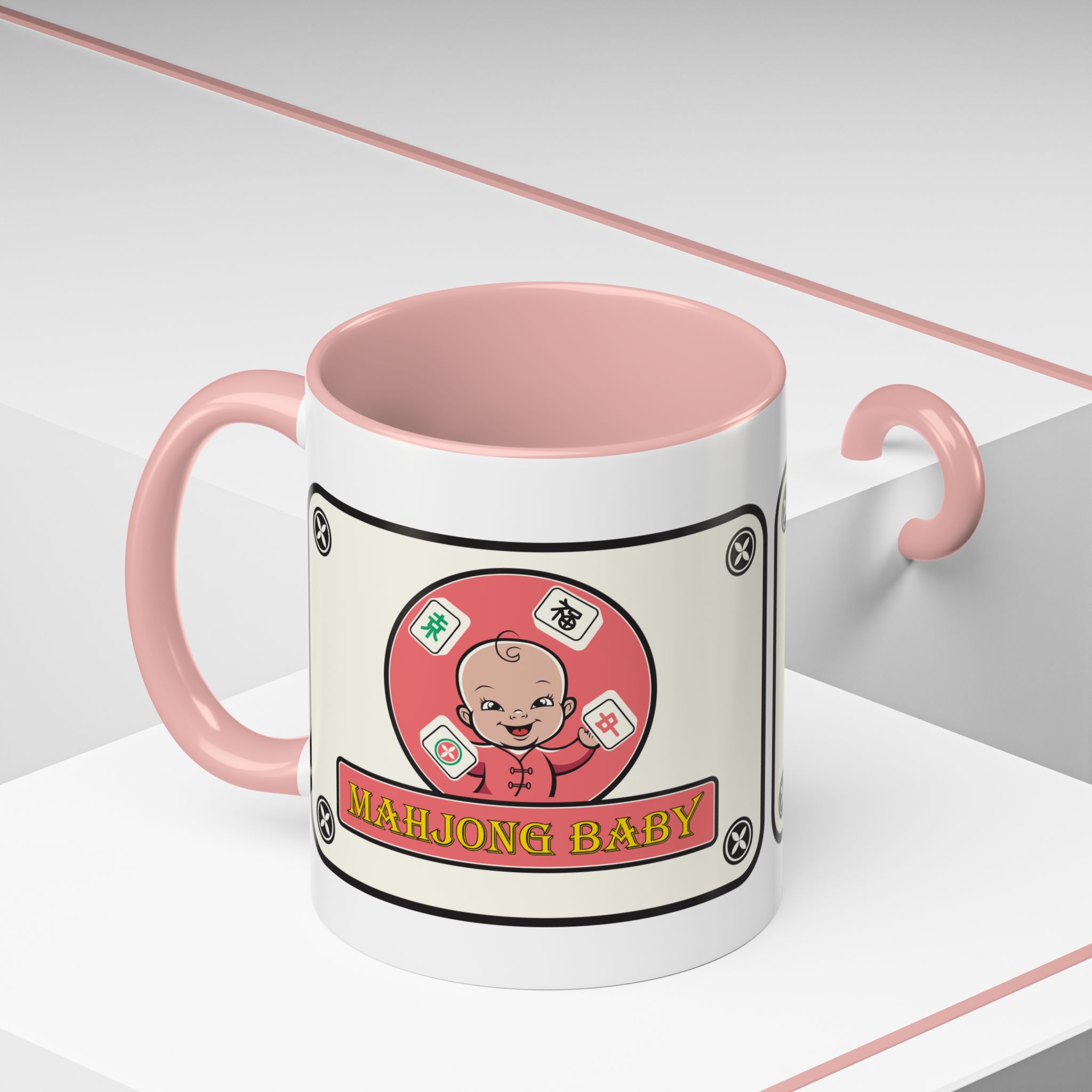 Mahjong Baby Accent Coffee Mug | Retro Ceramic Cup (11oz & 15oz) - Image 42