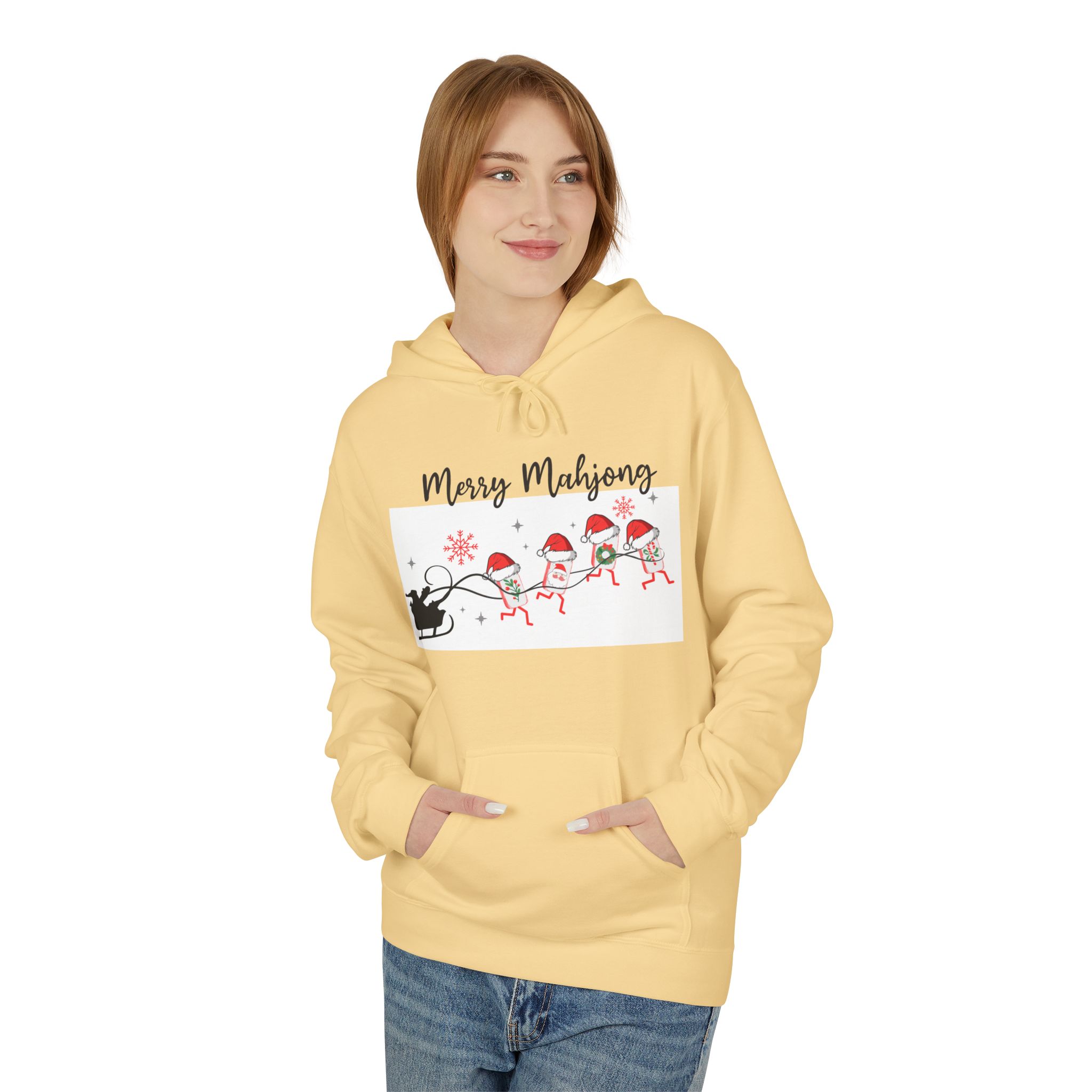 Merry Mahjong Christmas Hoodie | Festive Gnome Holiday Pullover - Image 23