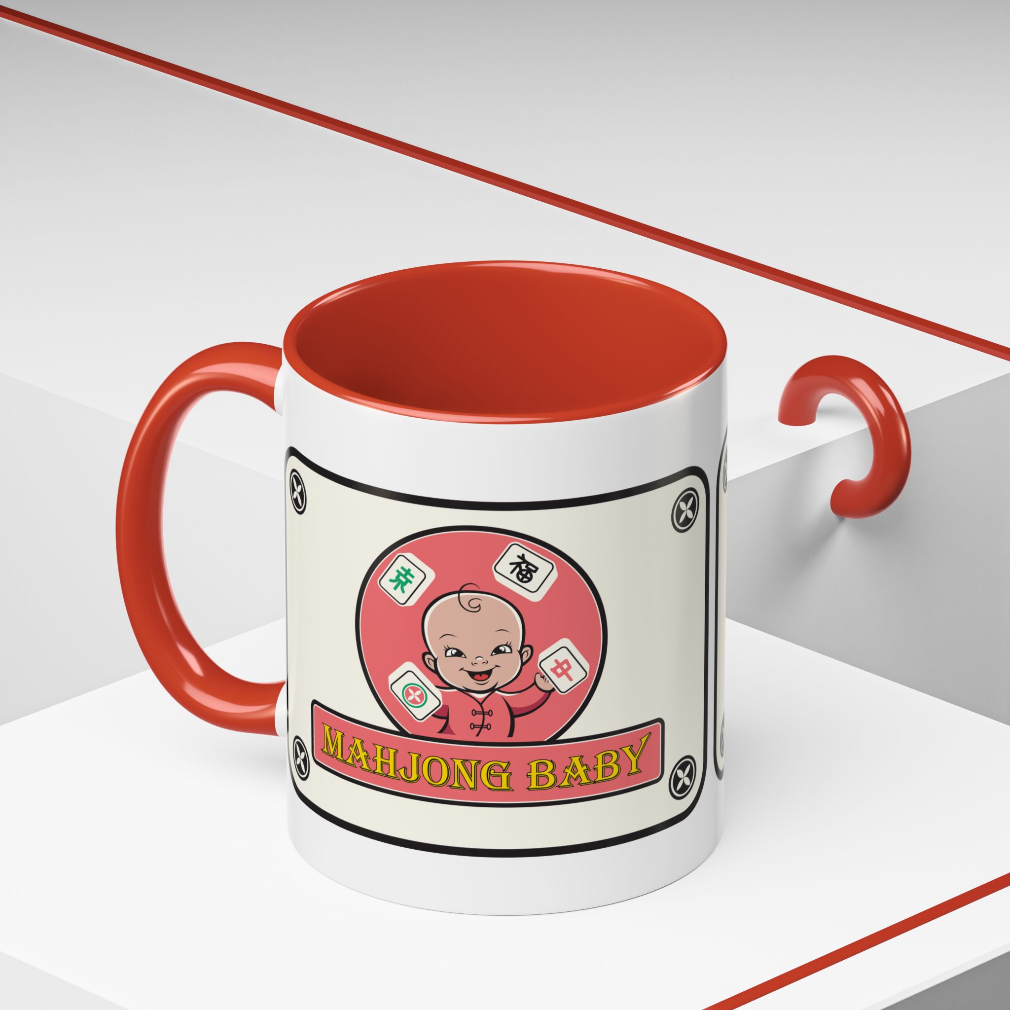 Mahjong Baby Accent Coffee Mug | Retro Ceramic Cup (11oz & 15oz) - Image 18