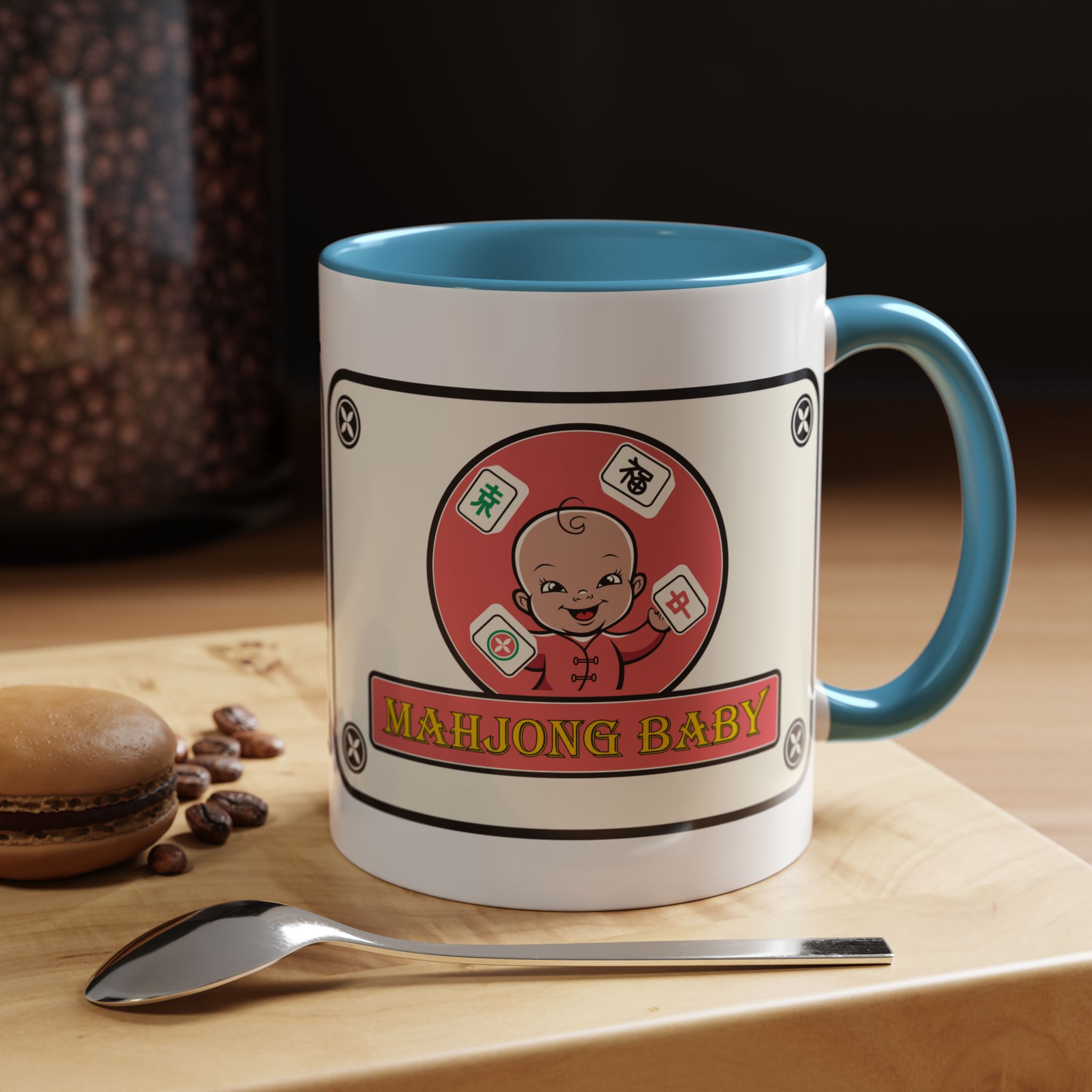 Mahjong Baby Accent Coffee Mug | Retro Ceramic Cup (11oz & 15oz) - Image 53