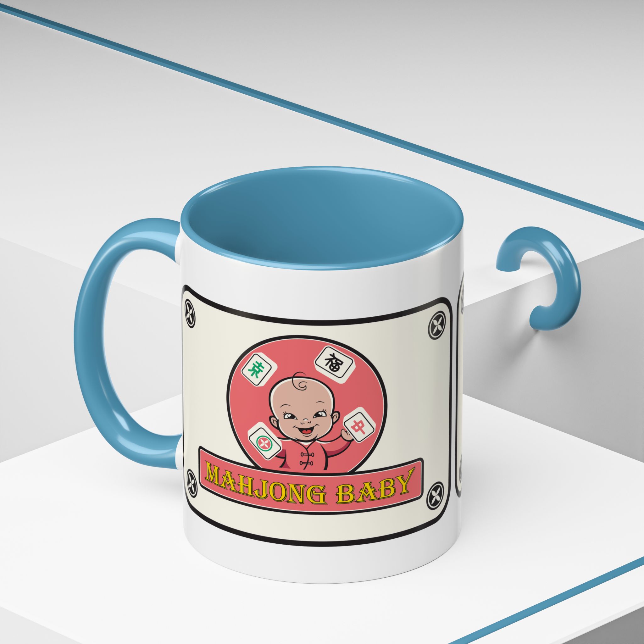 Mahjong Baby Accent Coffee Mug | Retro Ceramic Cup (11oz & 15oz) - Image 54