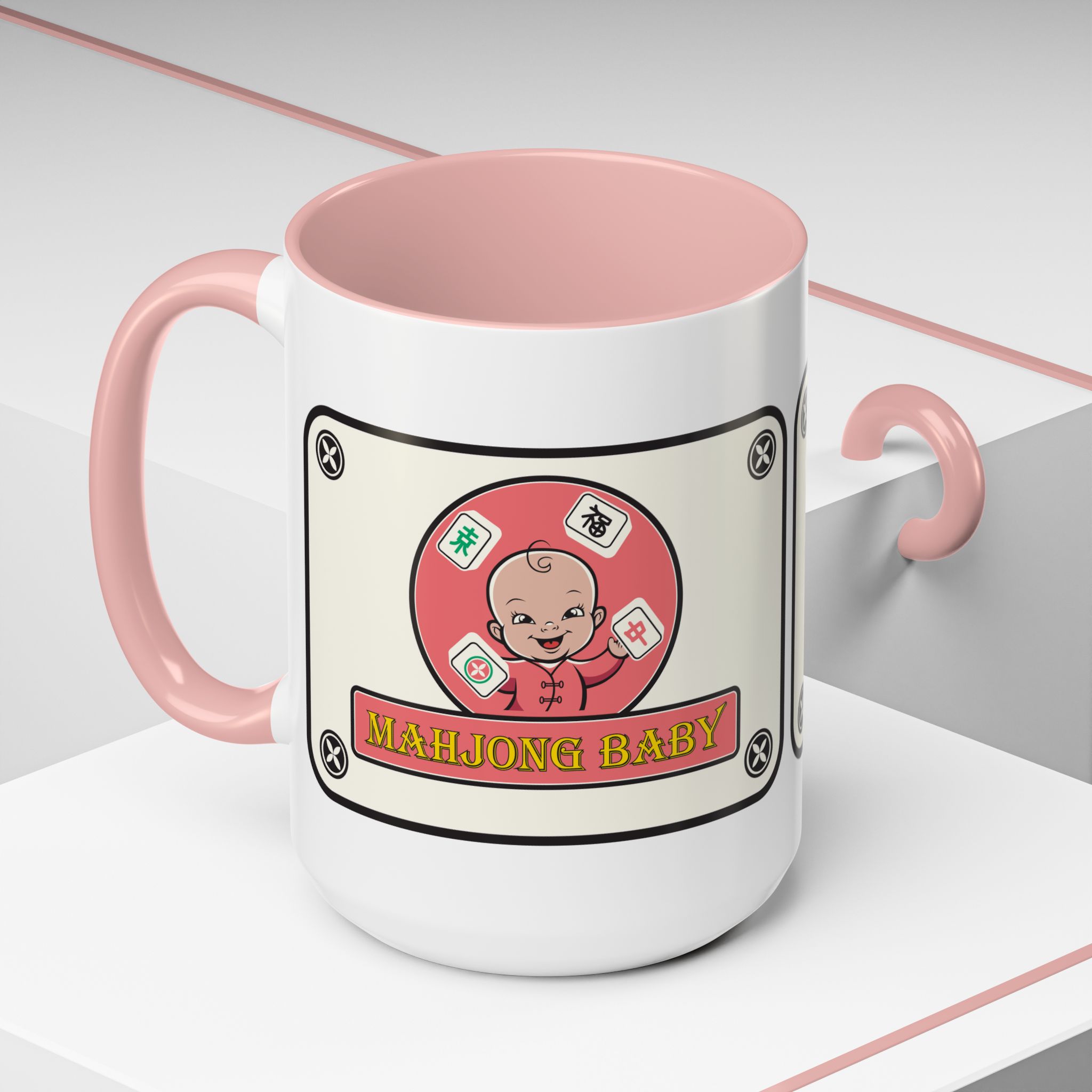 Mahjong Baby Accent Coffee Mug | Retro Ceramic Cup (11oz & 15oz) - Image 48
