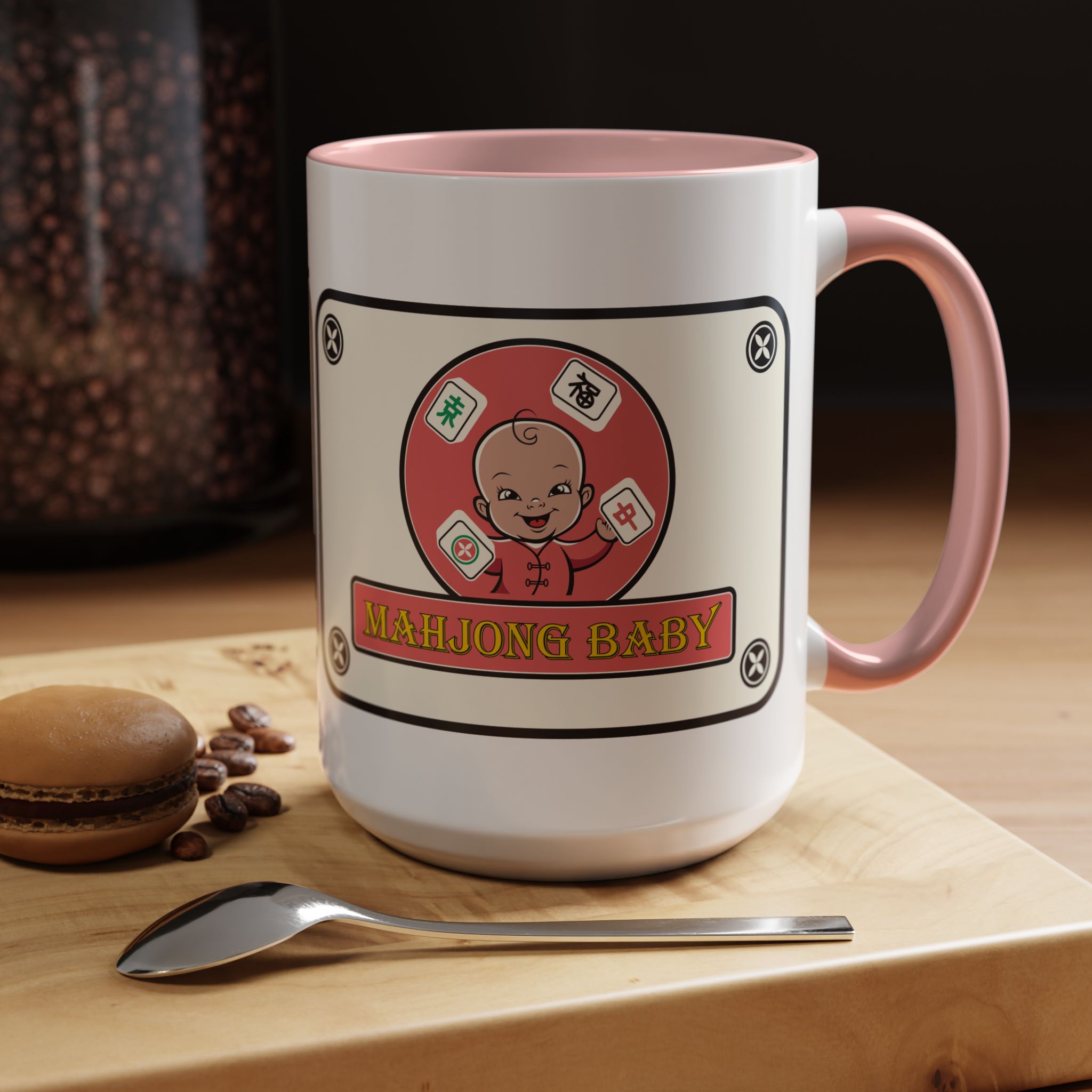 Mahjong Baby Accent Coffee Mug | Retro Ceramic Cup (11oz & 15oz) - Image 47