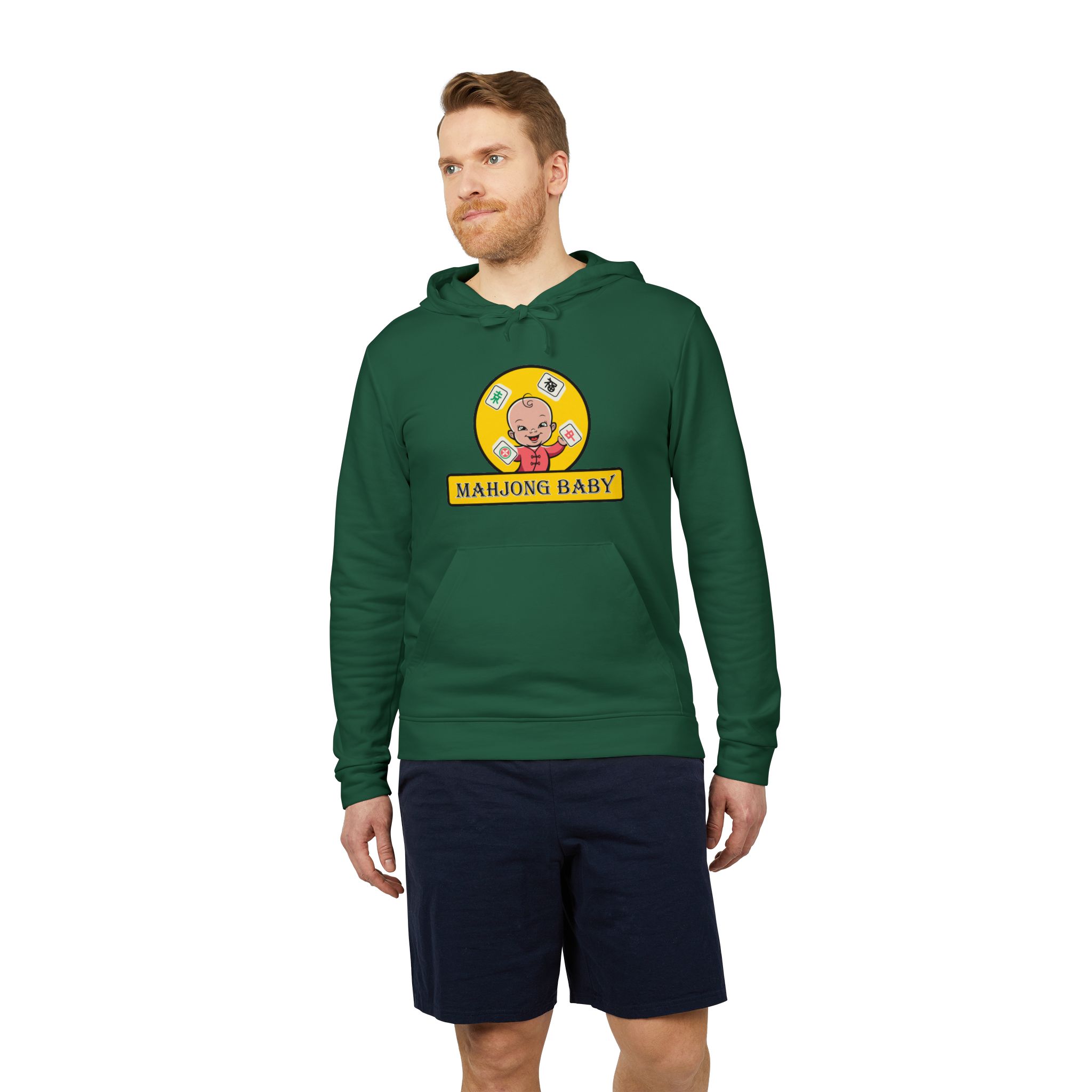 Mahjong Baby Hoodie | Cute Mahjong Graphic Pullover in Yellow - Image 21