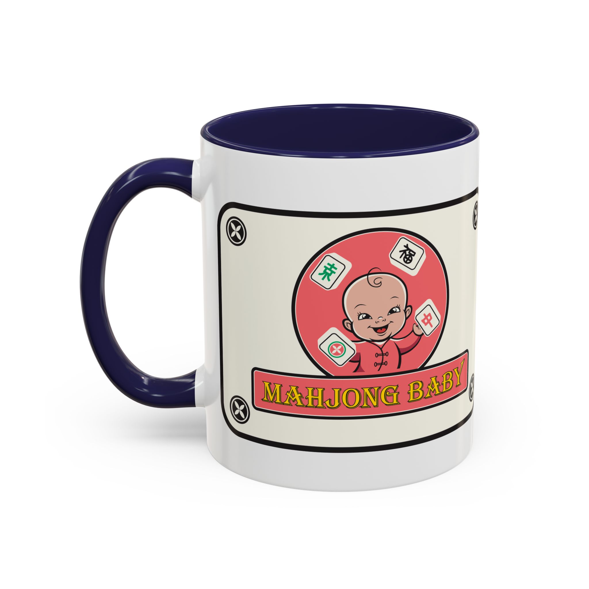 Mahjong Baby Accent Coffee Mug | Retro Ceramic Cup (11oz & 15oz) - Image 9
