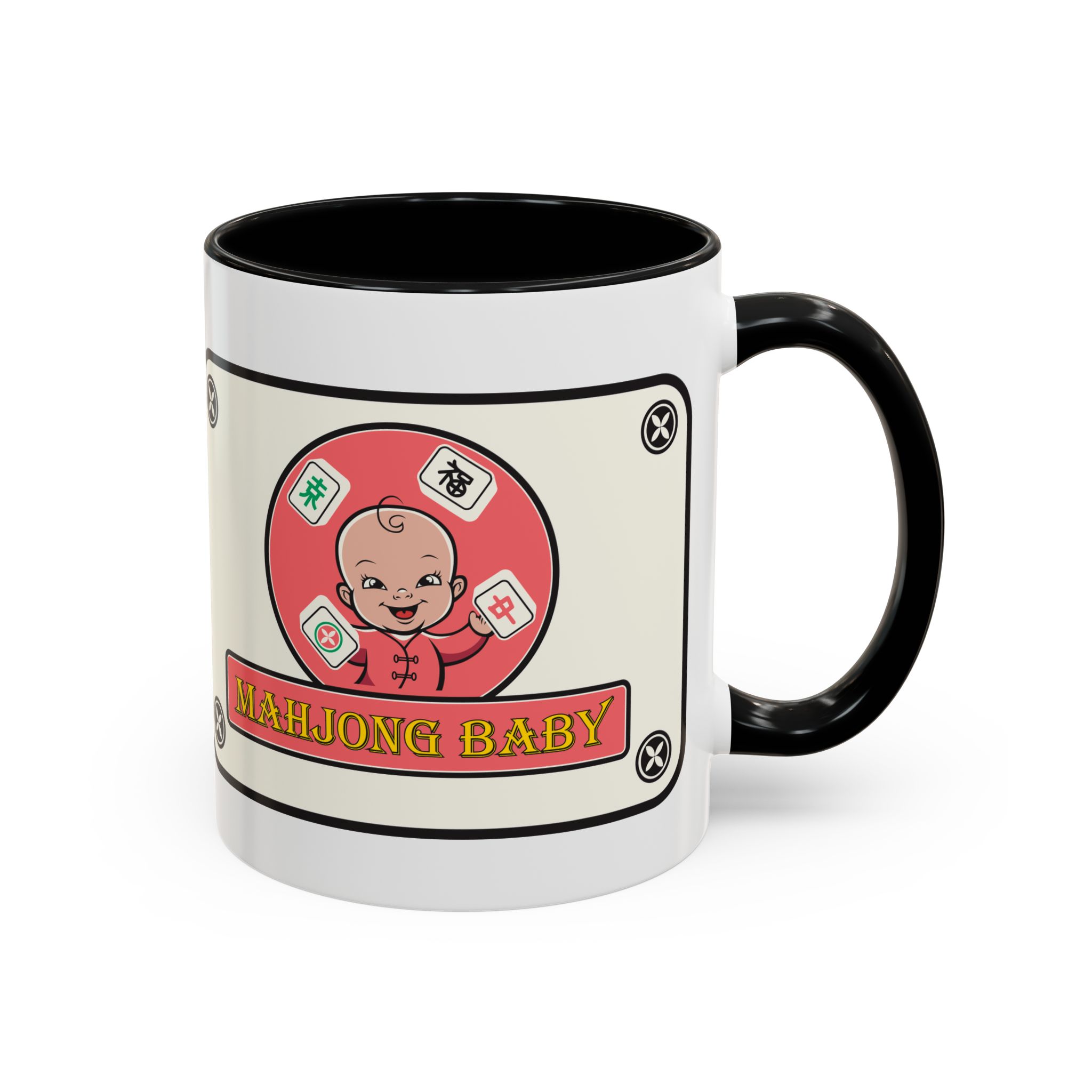 Mahjong Baby Accent Coffee Mug | Retro Ceramic Cup (11oz & 15oz) - Image 3
