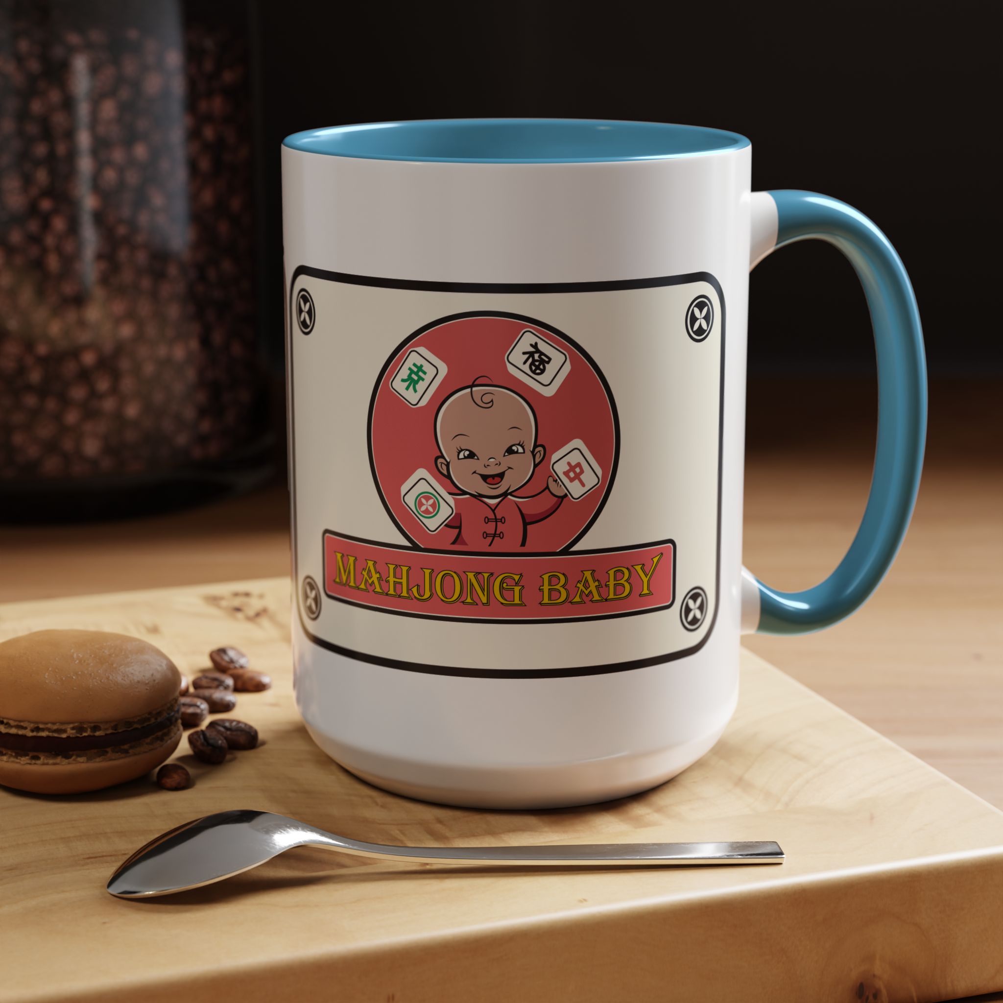 Mahjong Baby Accent Coffee Mug | Retro Ceramic Cup (11oz & 15oz) - Image 59