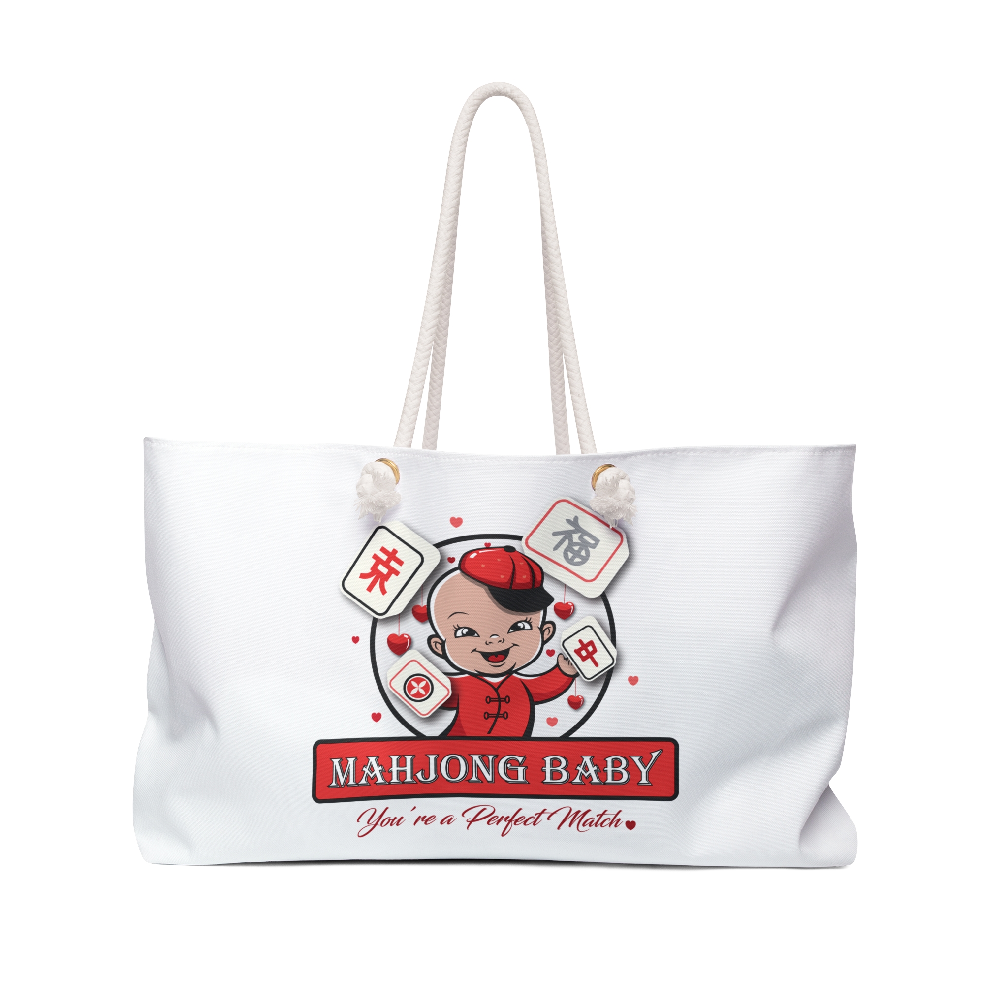 🀄 “Thrown With Love” Mahjong Weekender Bag — Playful Travel Tote for Mahjong Lovers - Image 2