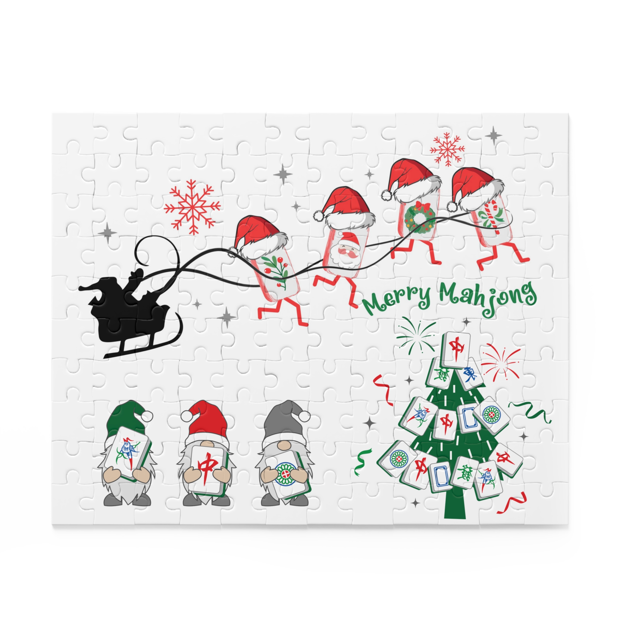 Merry Mahjong Christmas Puzzle | Holiday Mahjong Jigsaw (120, 252, 500 Pieces) - Image 5