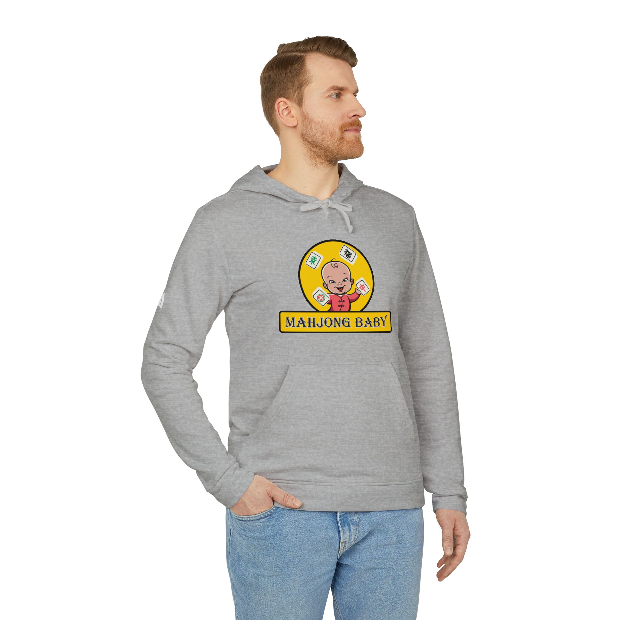 Mahjong Baby Hoodie | Cute Mahjong Graphic Pullover in Yellow - Image 12