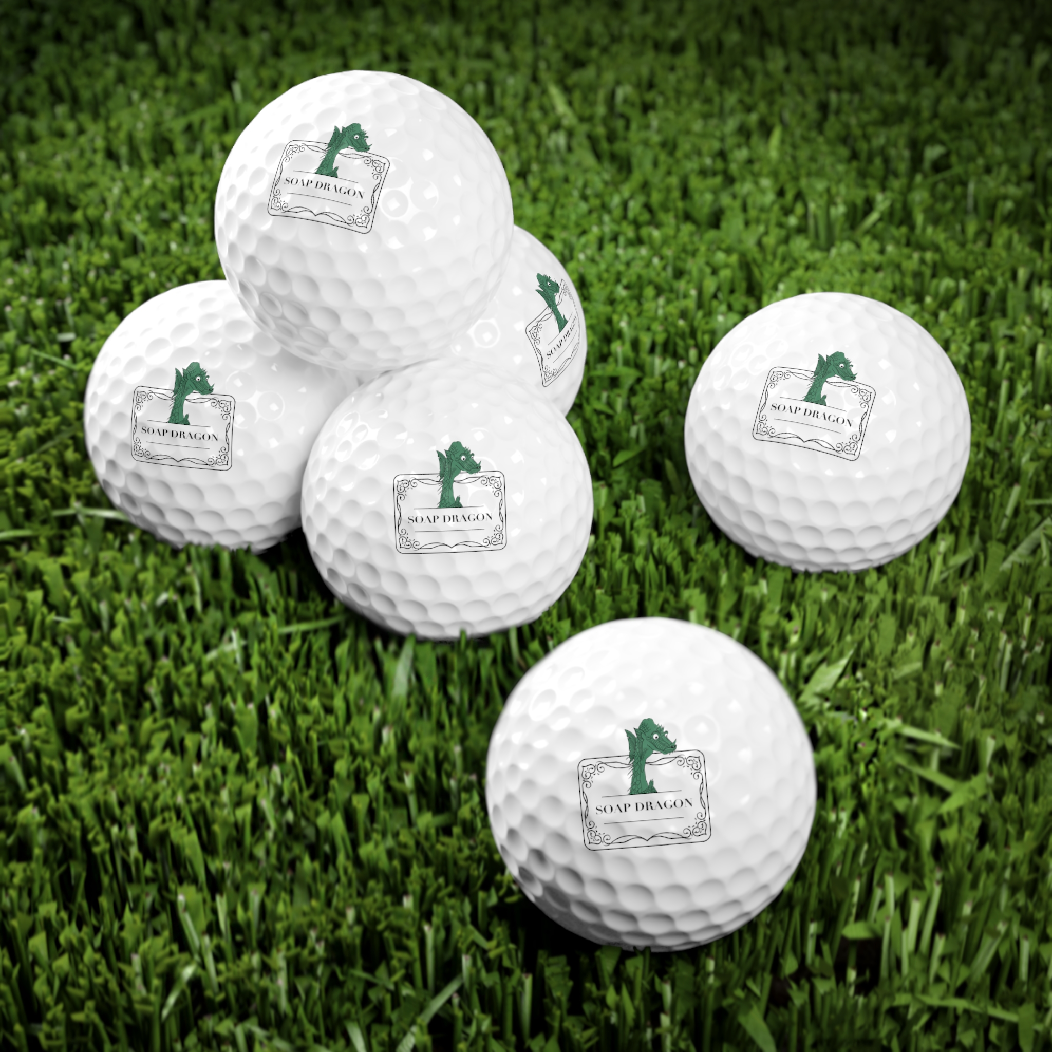 Soap Dragon Golf Balls by Mahjong Baby | Custom Printed Surlyn Golf Balls (6-Pack) - Image 3