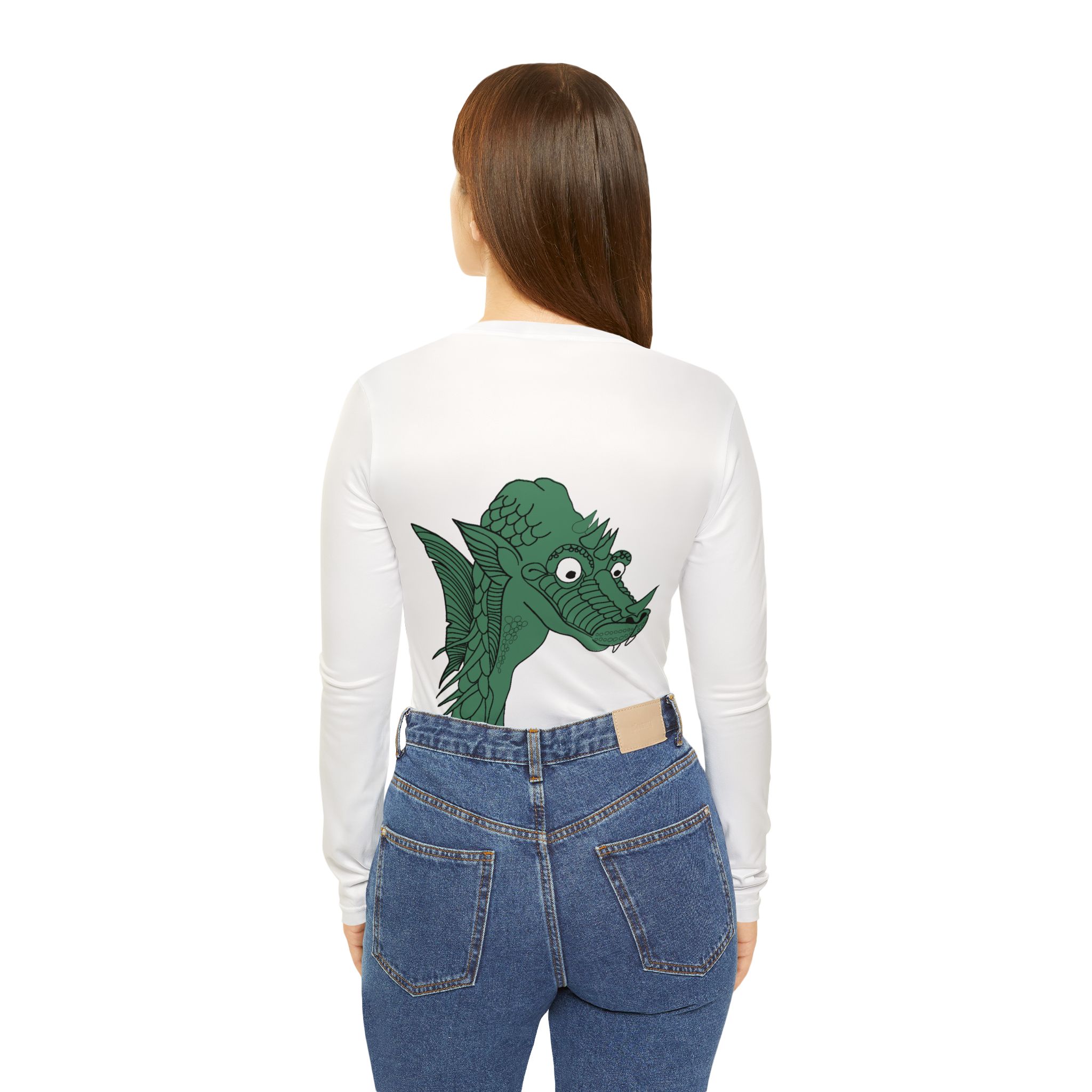Soap Dragon Tree V-Neck Long Sleeve | Mahjong Baby Holiday Tile Graphic Tee - Image 8