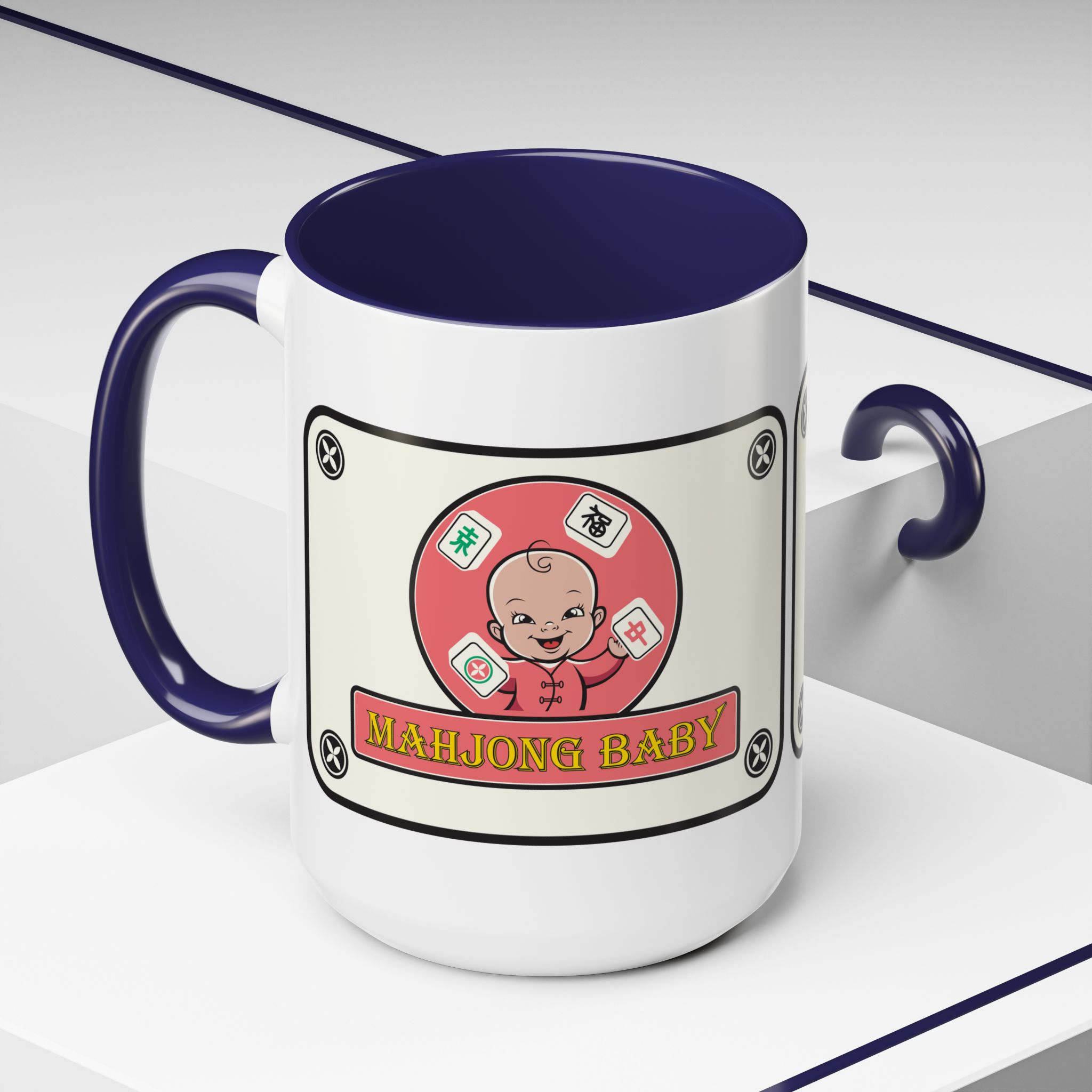 Mahjong Baby Accent Coffee Mug | Retro Ceramic Cup (11oz & 15oz) - Image 30