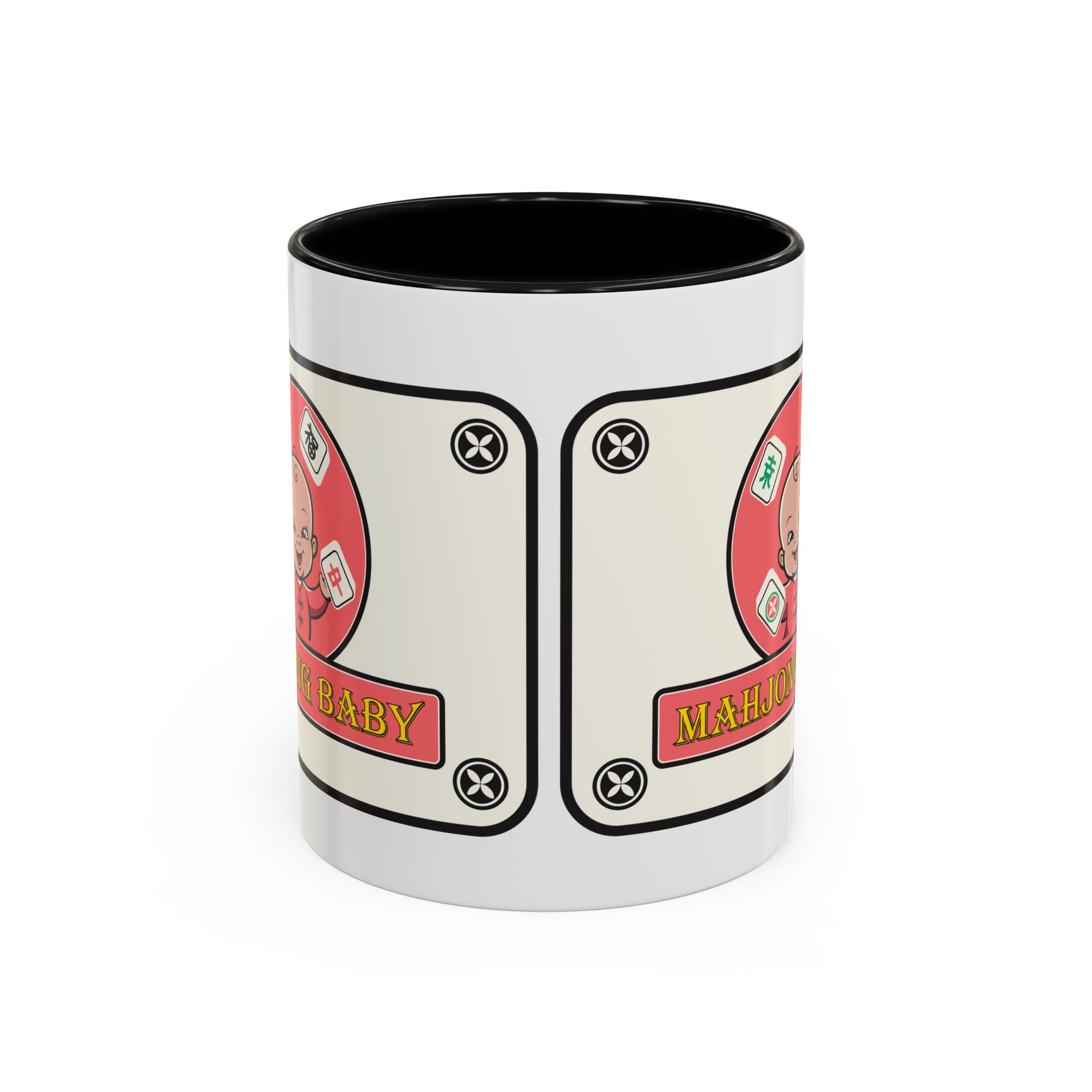 Mahjong Baby Accent Coffee Mug | Retro Ceramic Cup (11oz & 15oz) - Image 2