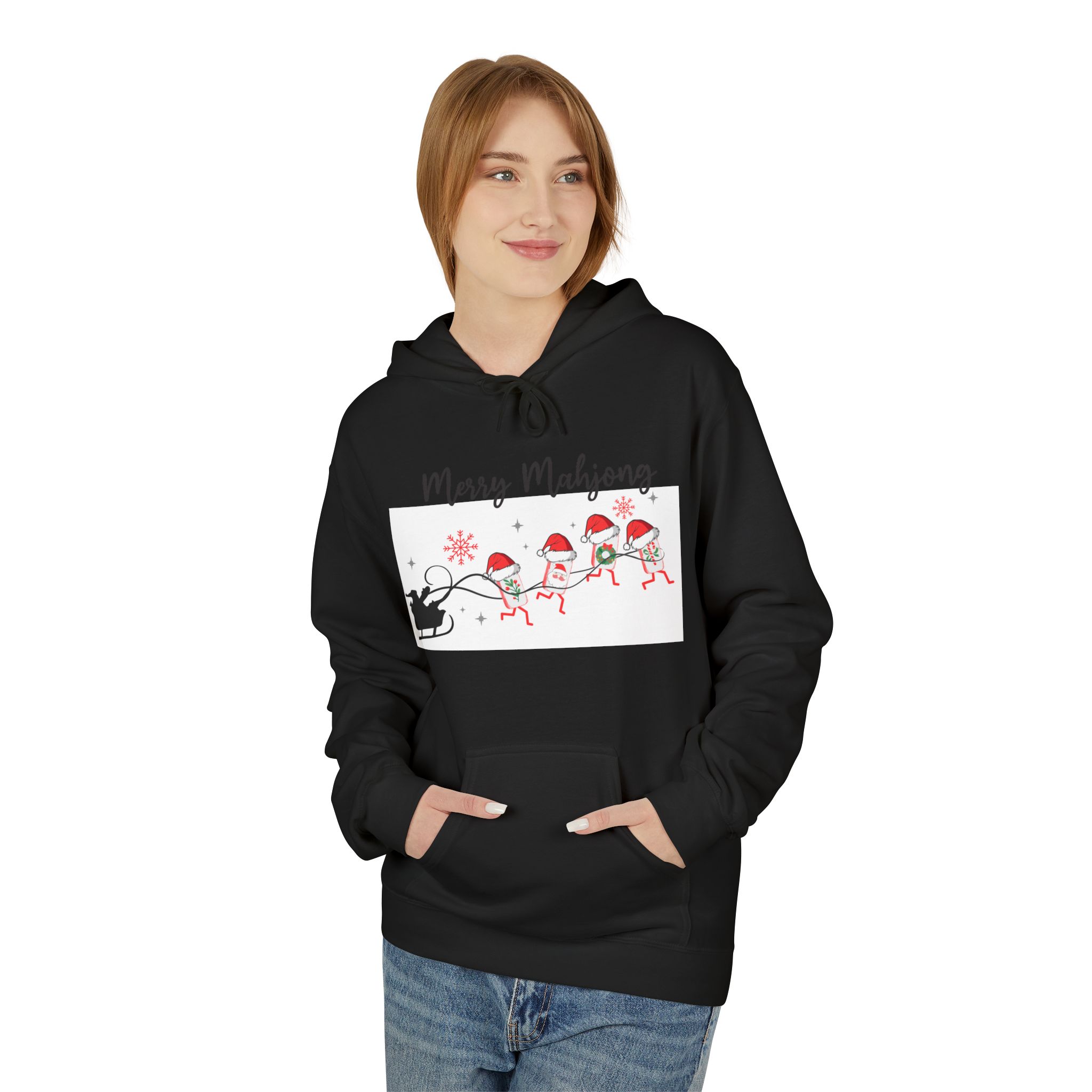 Merry Mahjong Christmas Hoodie | Festive Gnome Holiday Pullover - Image 15