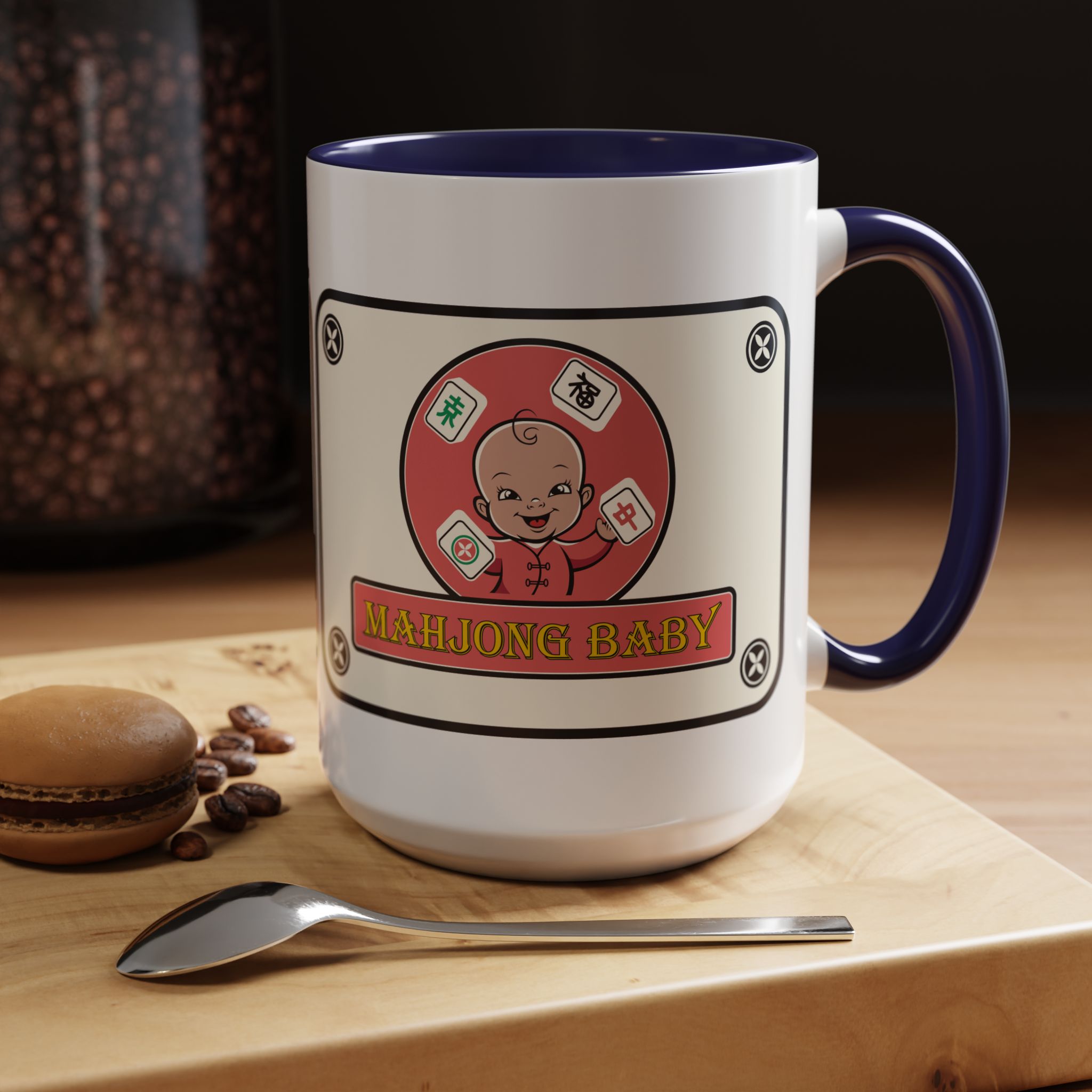 Mahjong Baby Accent Coffee Mug | Retro Ceramic Cup (11oz & 15oz) - Image 29