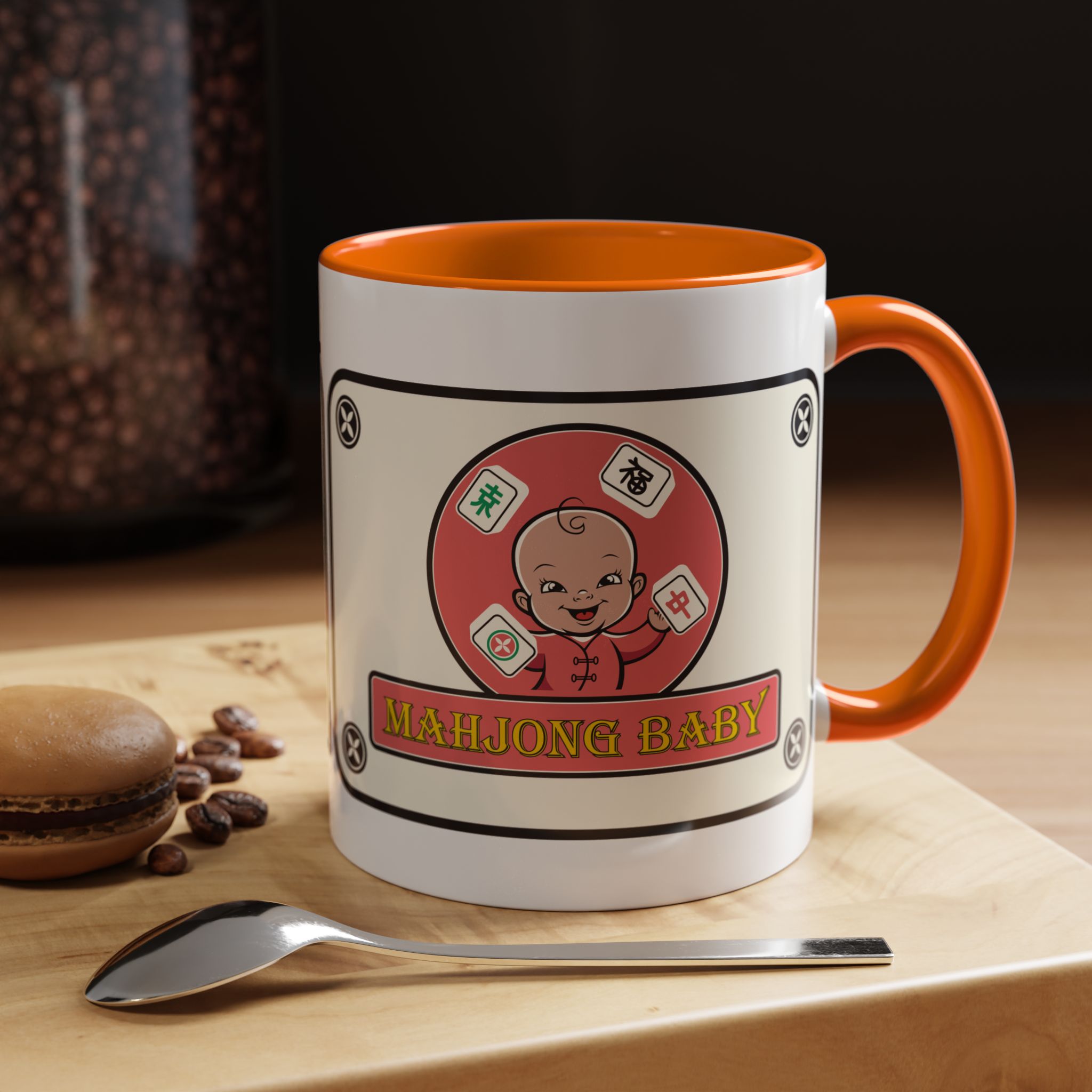 Mahjong Baby Accent Coffee Mug | Retro Ceramic Cup (11oz & 15oz) - Image 65