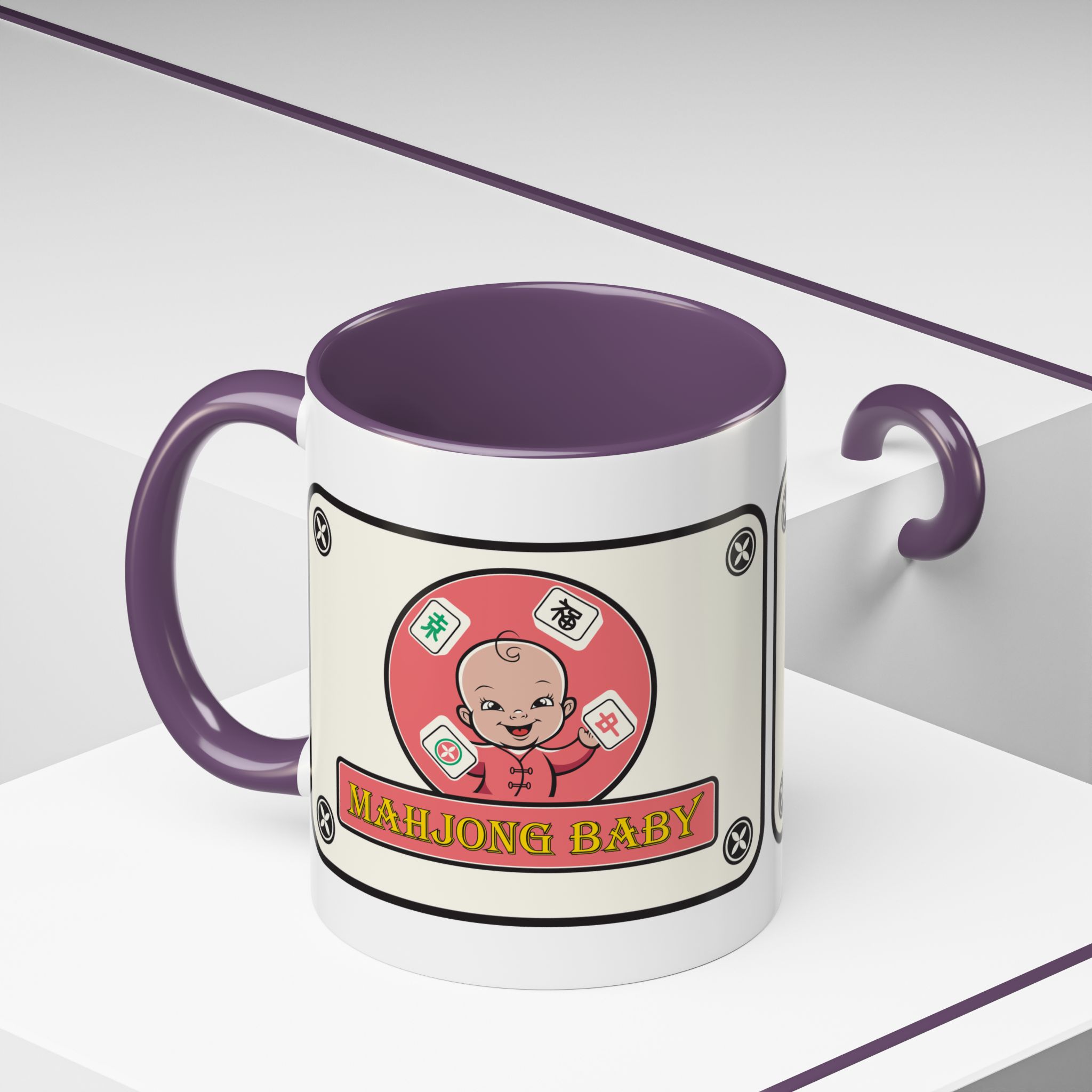 Mahjong Baby Accent Coffee Mug | Retro Ceramic Cup (11oz & 15oz) - Image 72