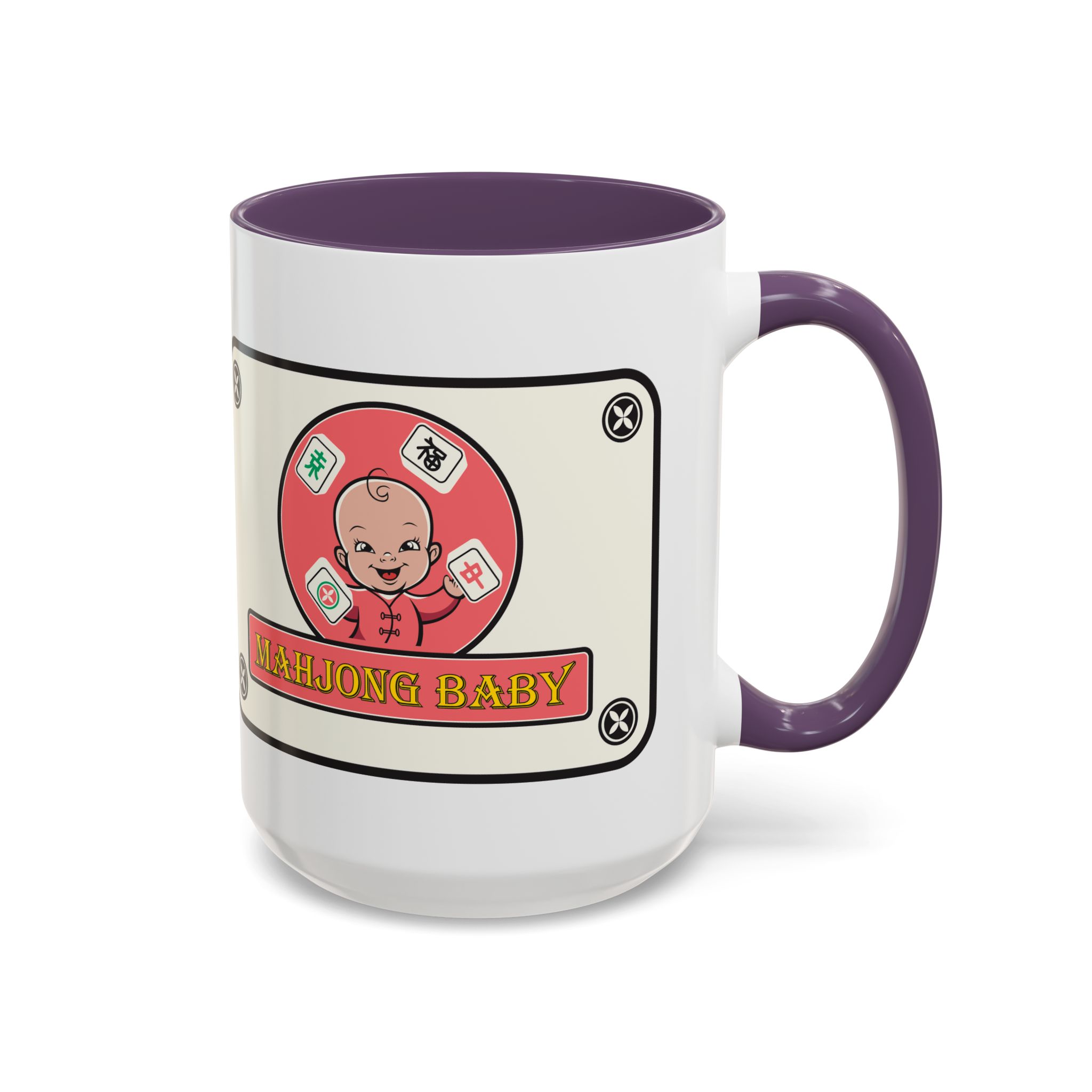 Mahjong Baby Accent Coffee Mug | Retro Ceramic Cup (11oz & 15oz) - Image 86