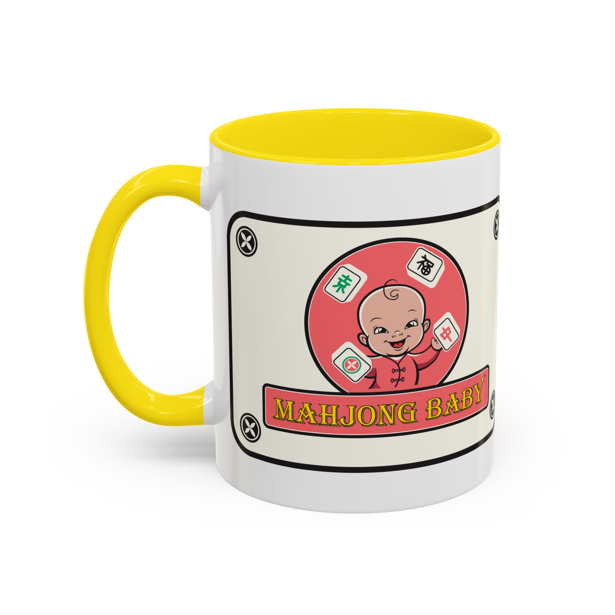 Mahjong Baby Accent Coffee Mug | Retro Ceramic Cup (11oz & 15oz) - Image 75