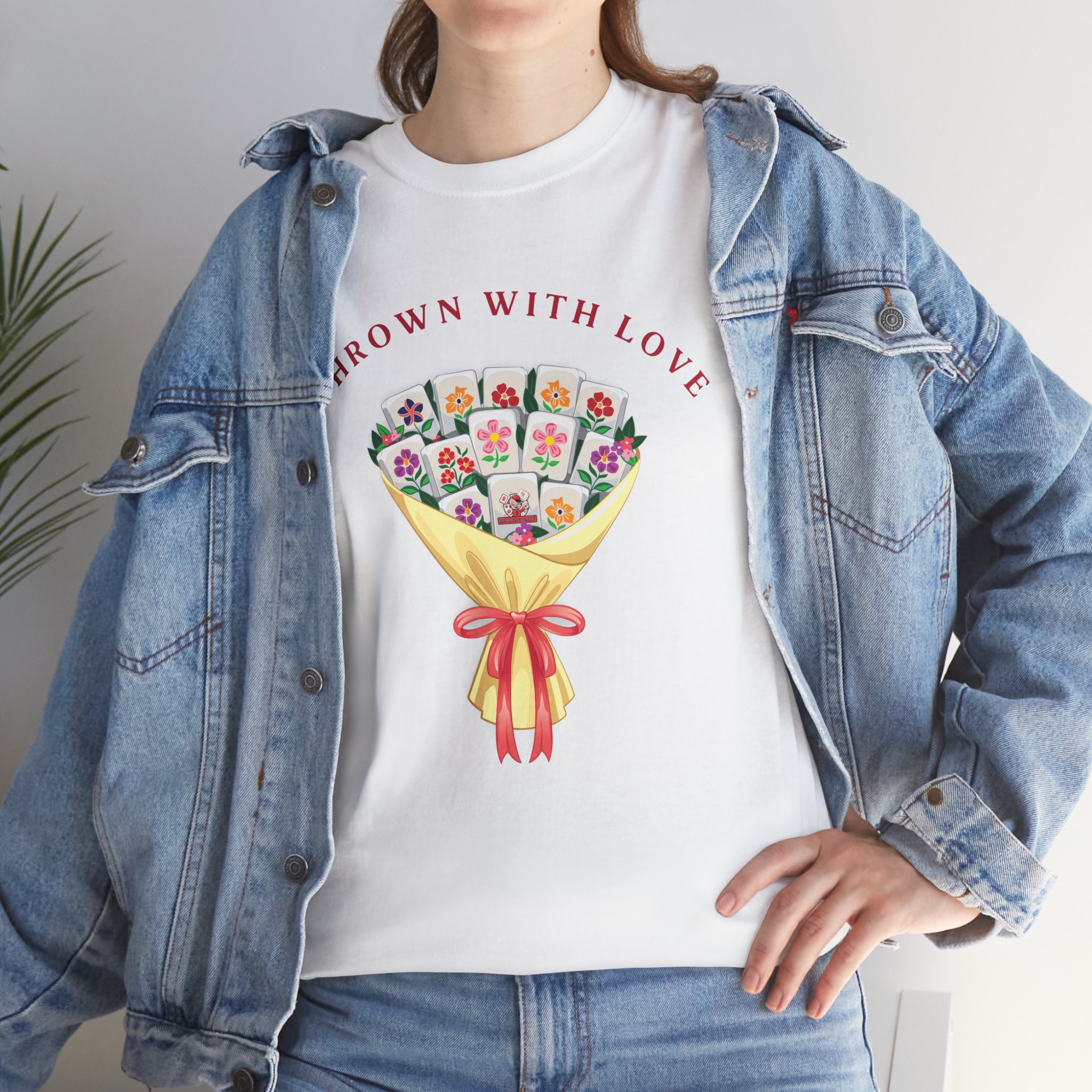 💕 “Thrown With Love” Unisex Mahjong T-Shirt — Playful Valentine’s Mahjong Gift Tee - Image 2