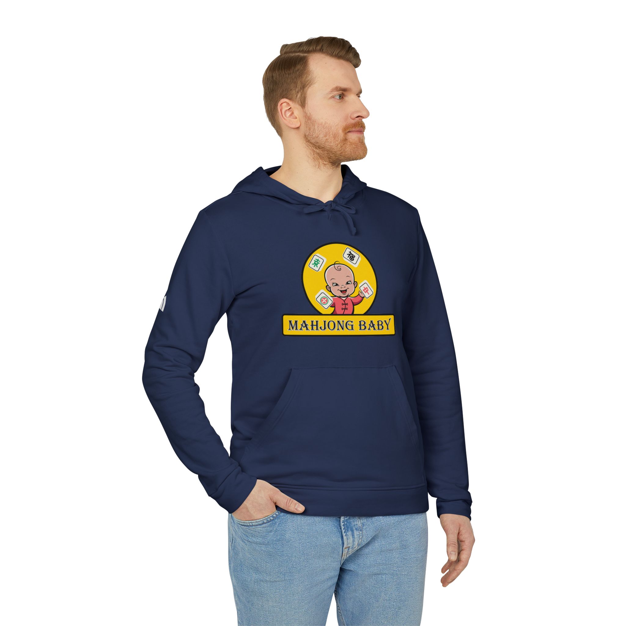Mahjong Baby Hoodie | Cute Mahjong Graphic Pullover in Yellow - Image 33