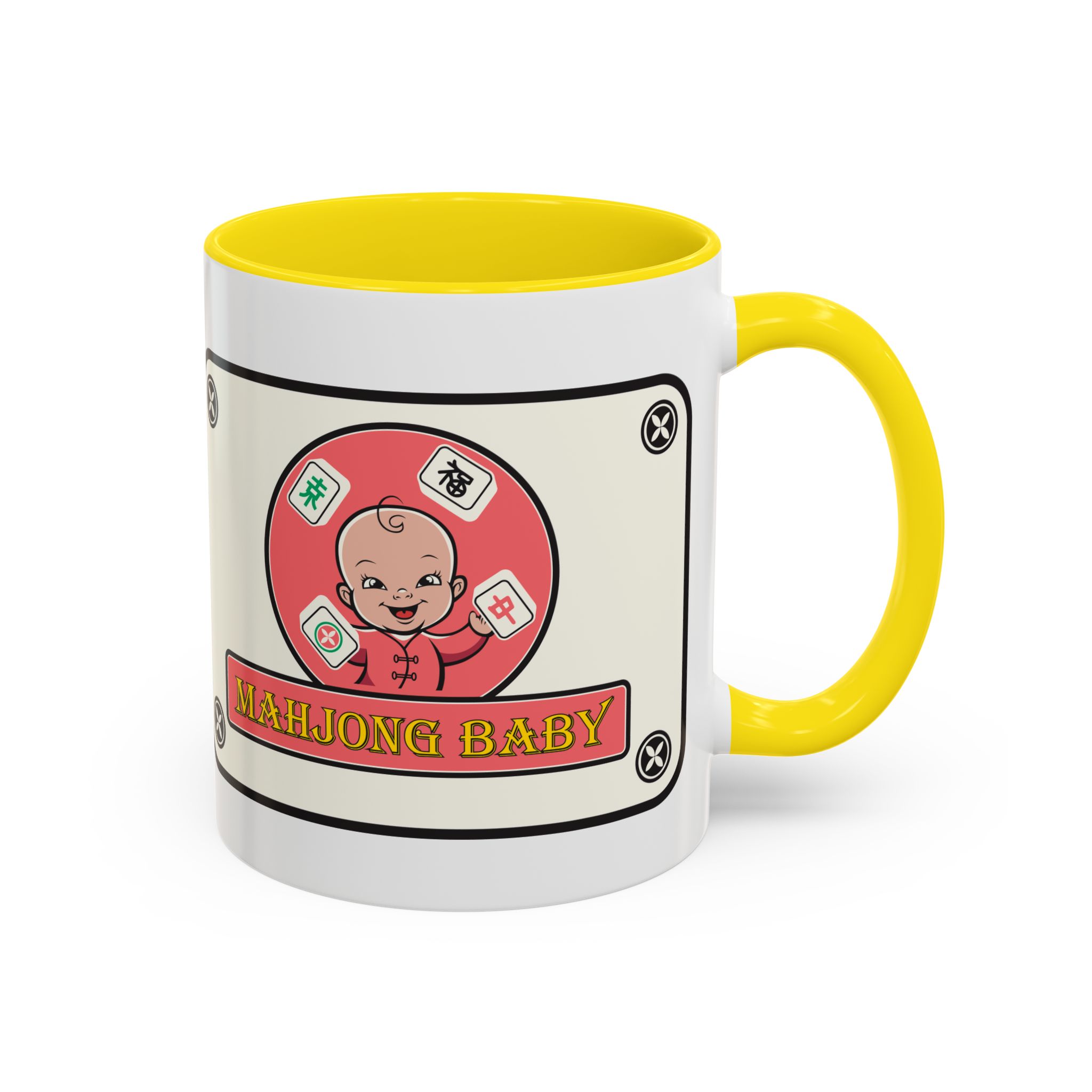 Mahjong Baby Accent Coffee Mug | Retro Ceramic Cup (11oz & 15oz) - Image 74