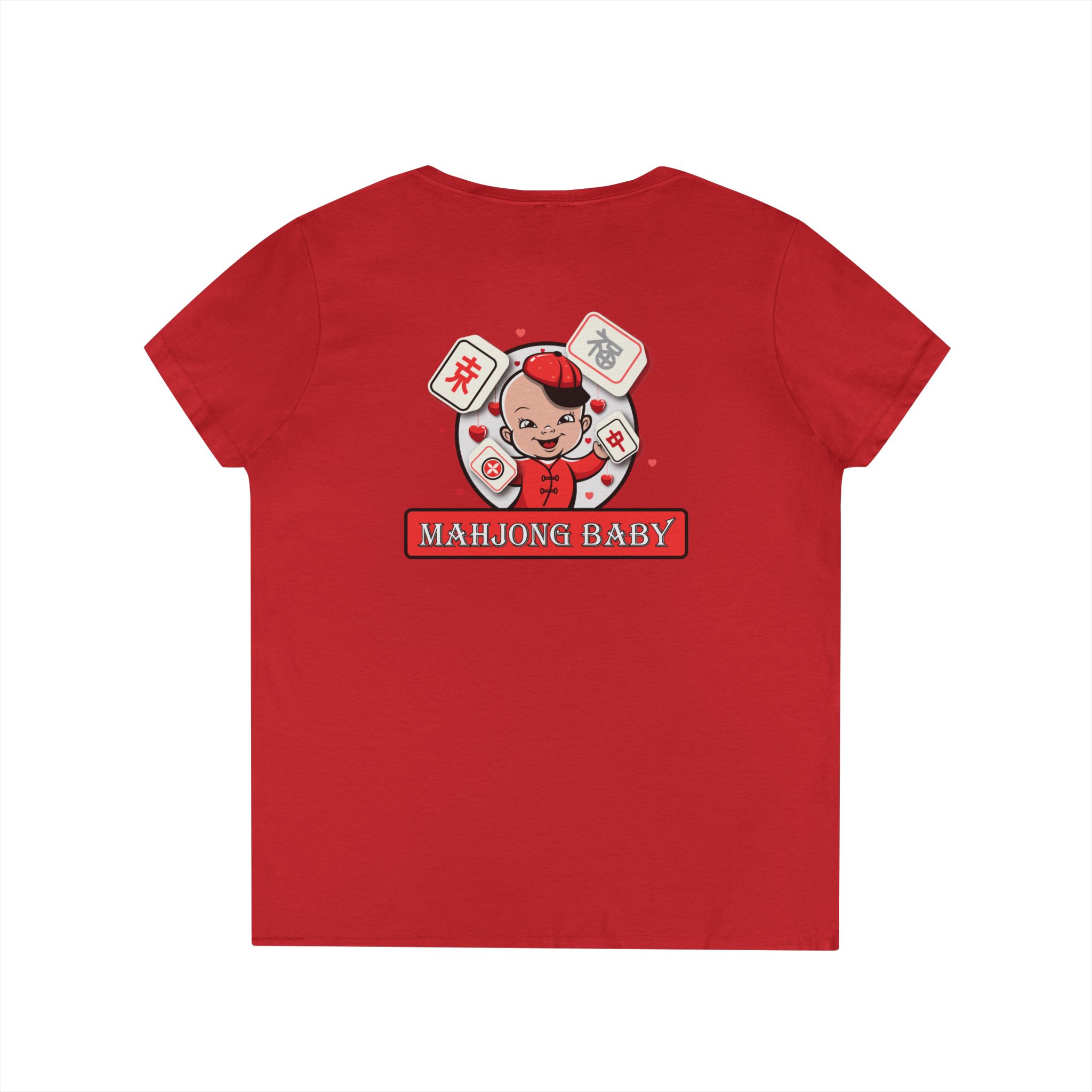 Thrown With Love Classic Mahjong Women’s V-Neck T-Shirt - Image 41