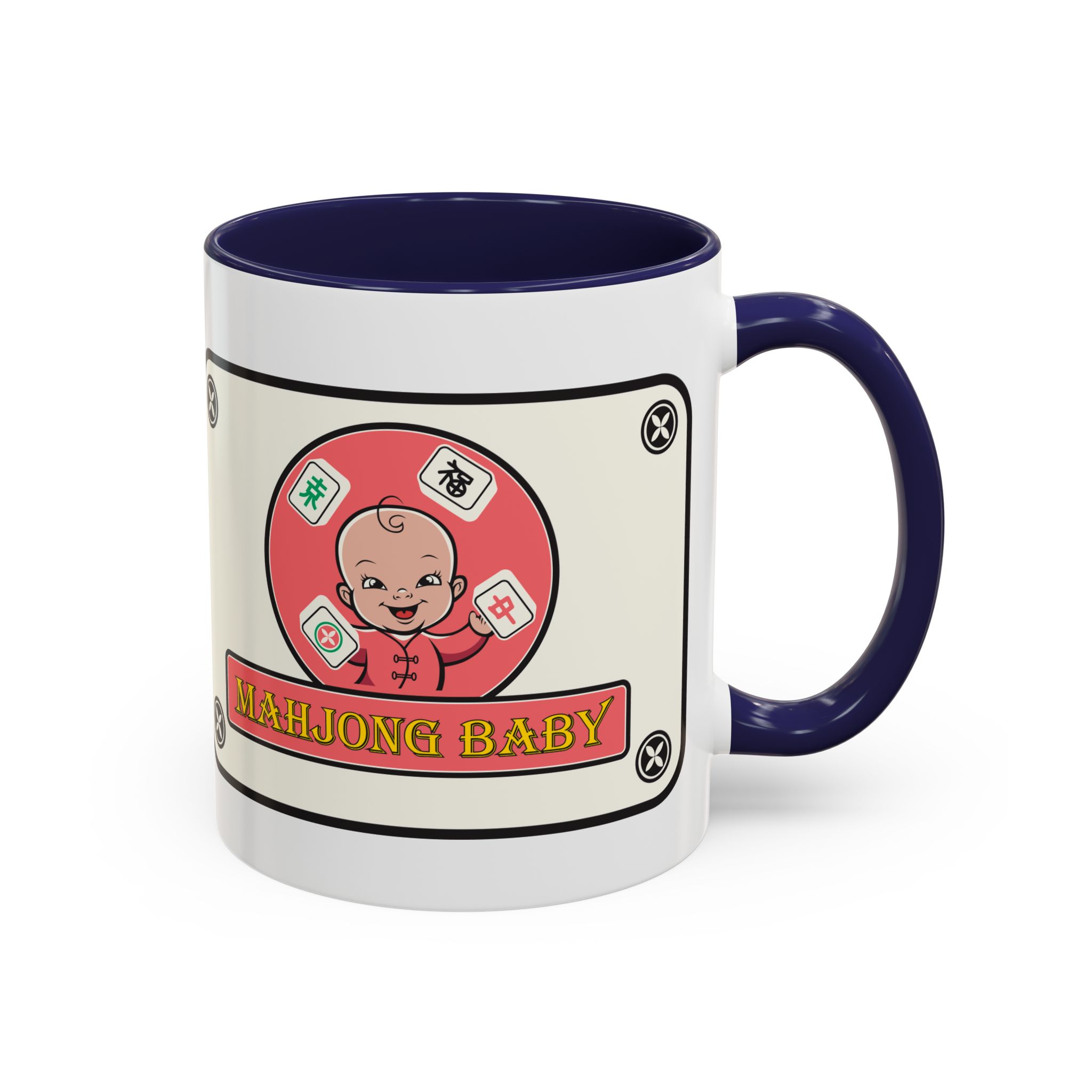 Mahjong Baby Accent Coffee Mug | Retro Ceramic Cup (11oz & 15oz) - Image 8
