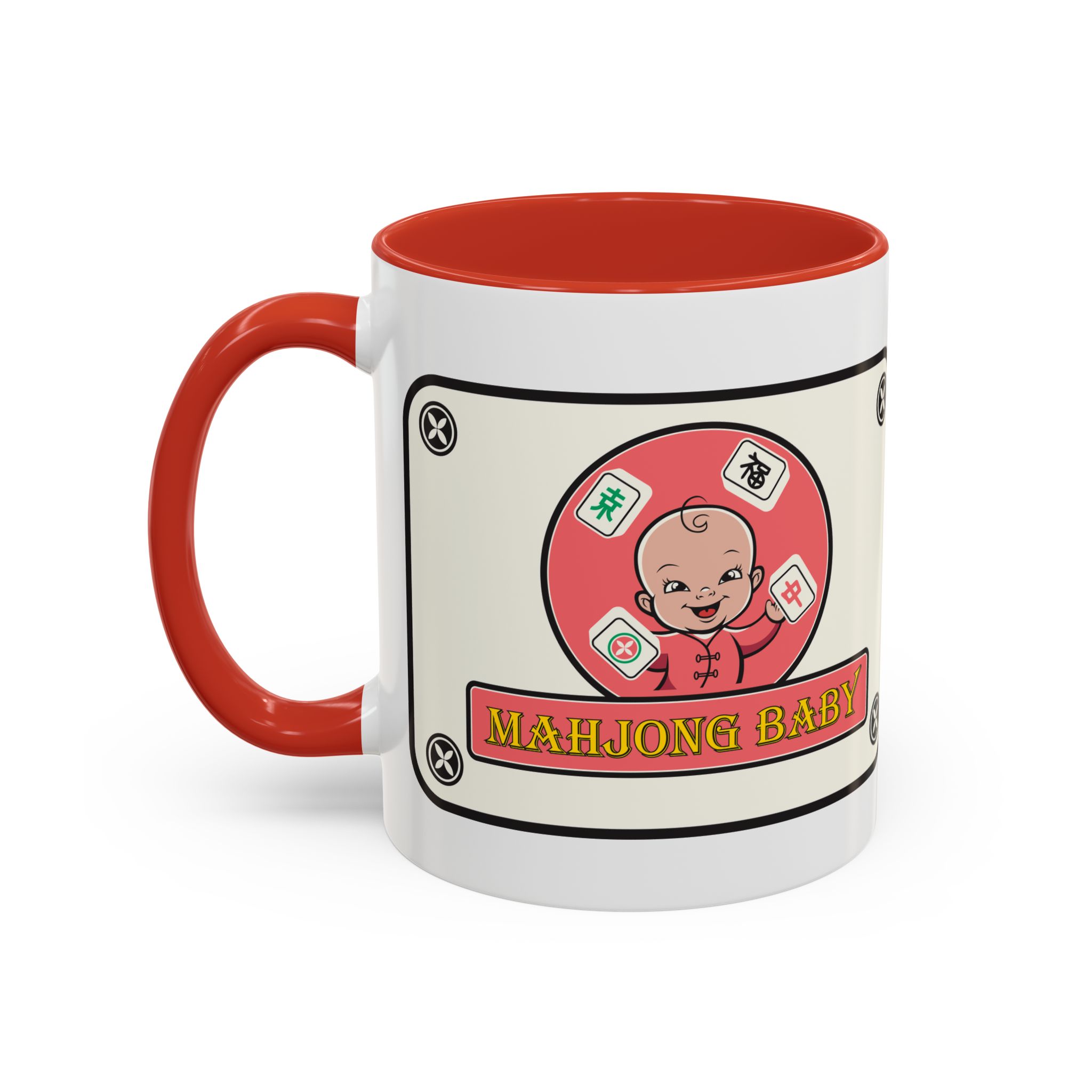 Mahjong Baby Accent Coffee Mug | Retro Ceramic Cup (11oz & 15oz) - Image 15
